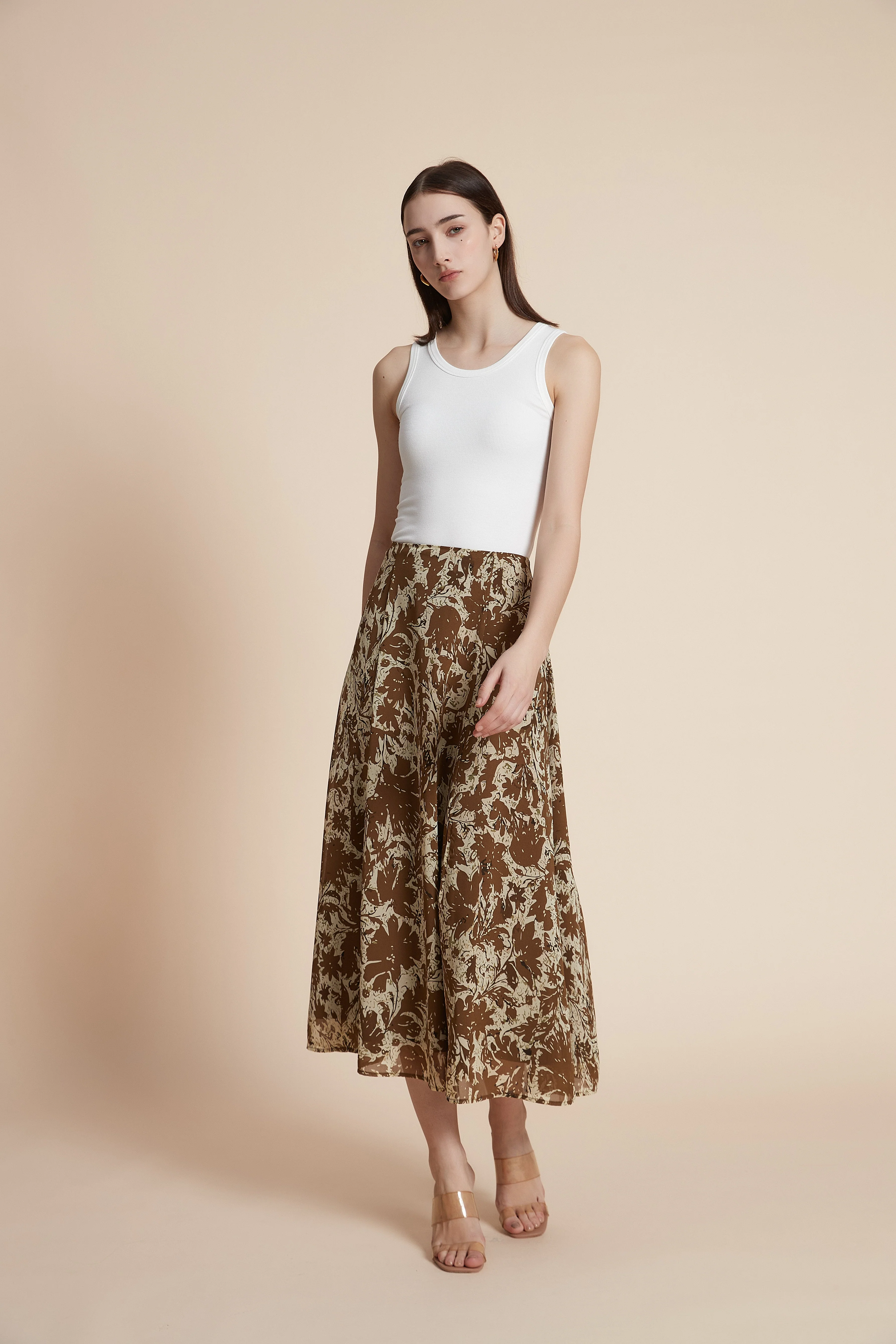 Floral wide-leg midi skirt - Image 4