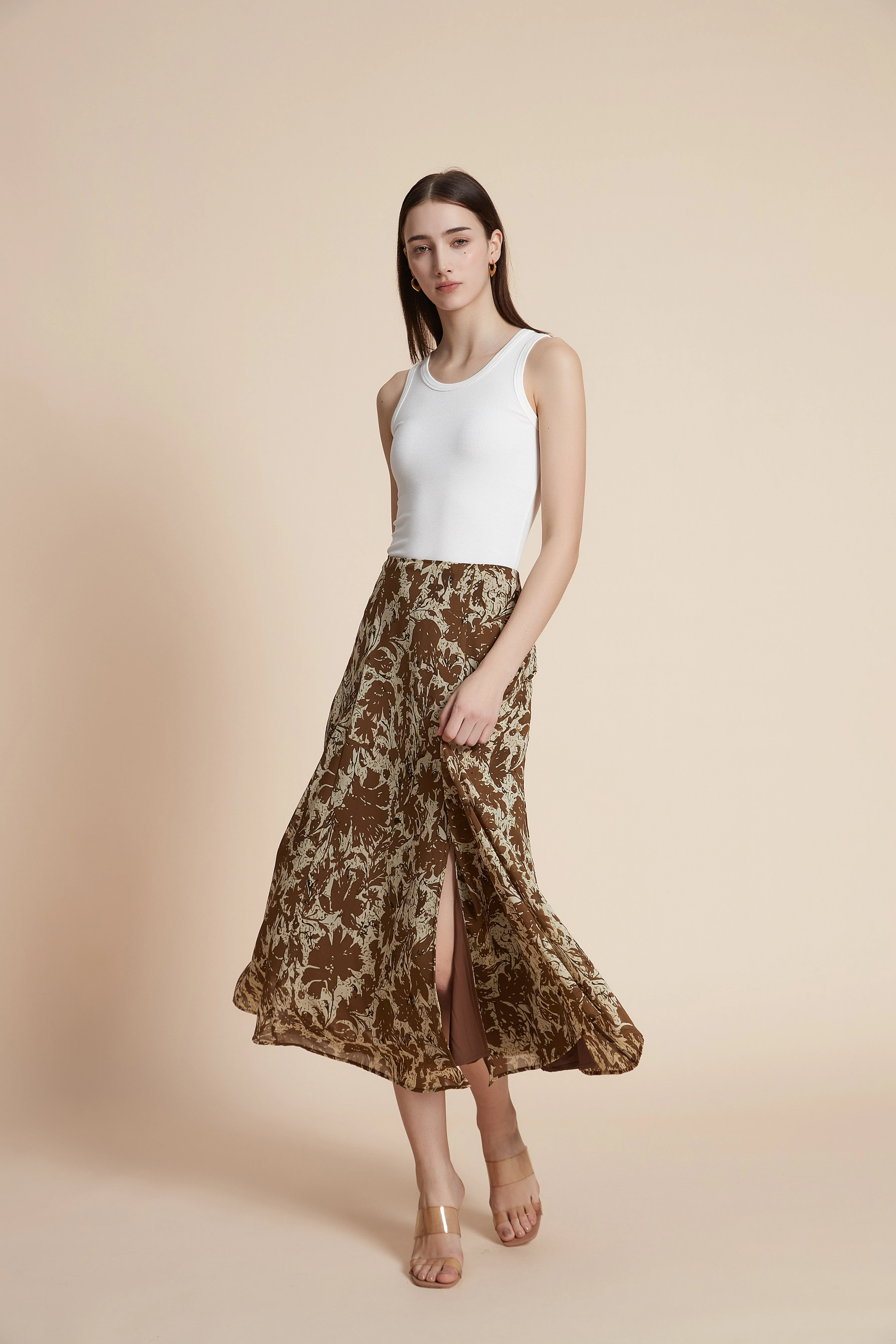 Floral wide-leg midi skirt - Image 5
