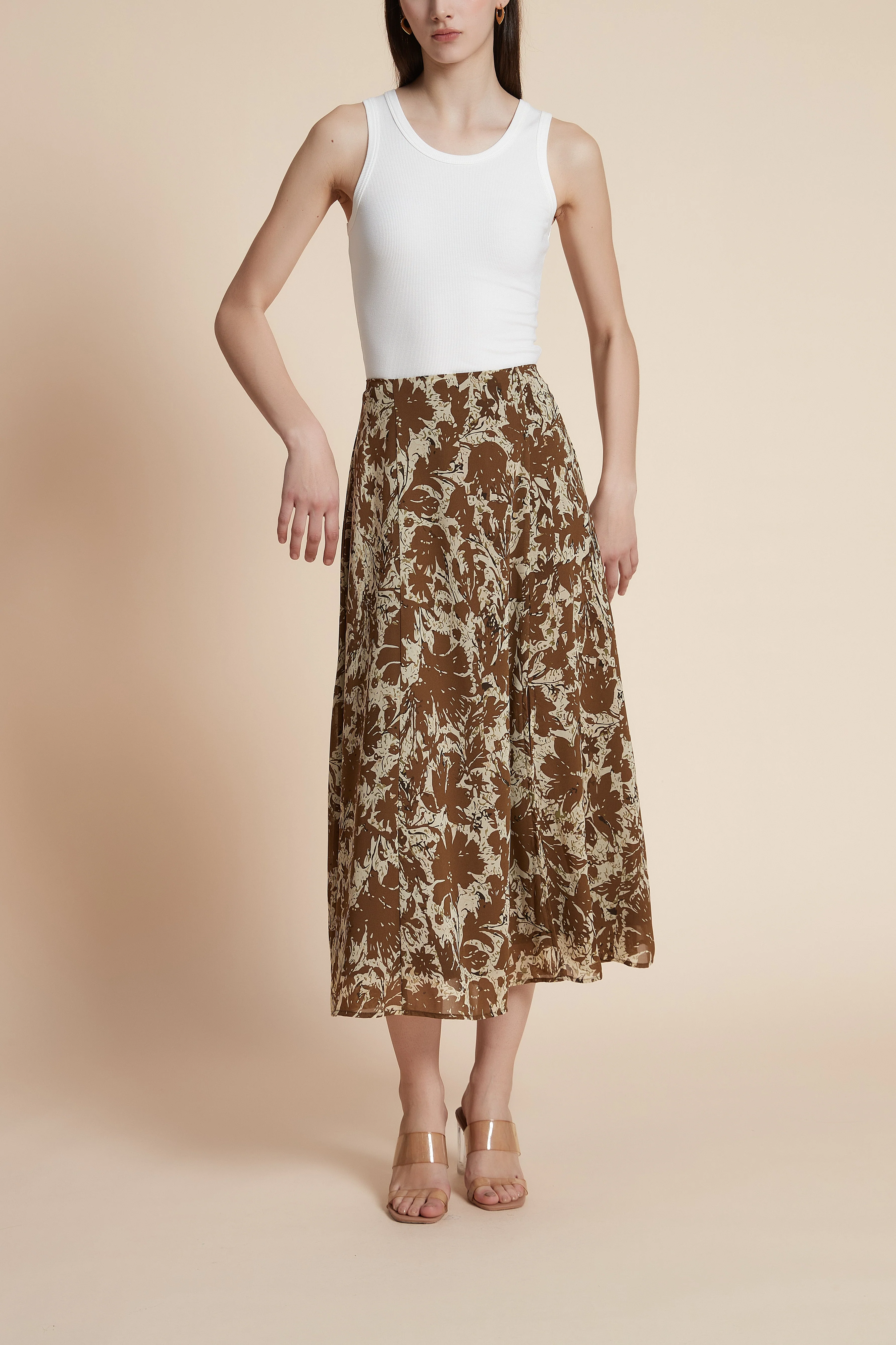 Floral wide-leg midi skirt - Image 6