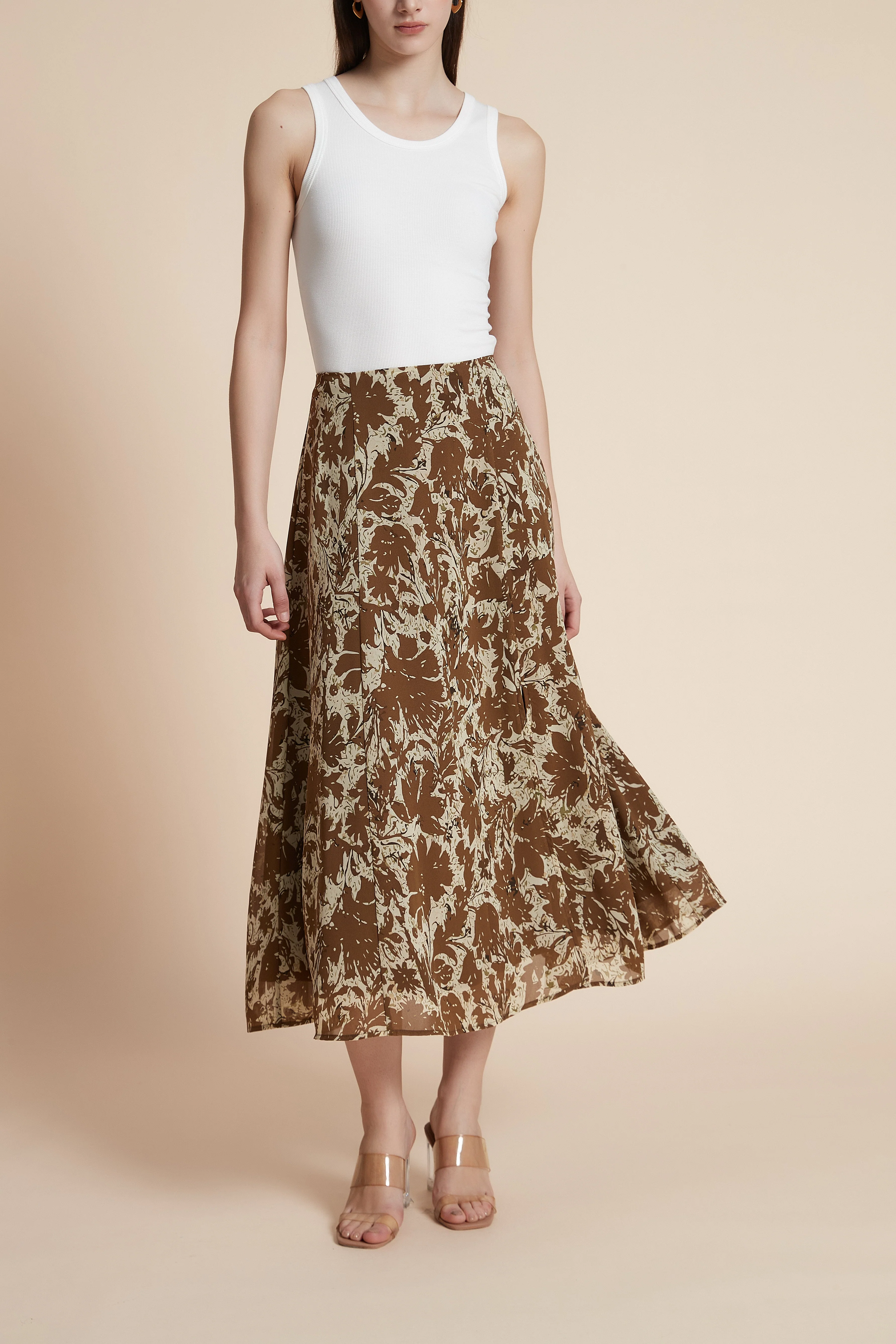 Floral wide-leg midi skirt - Image 7