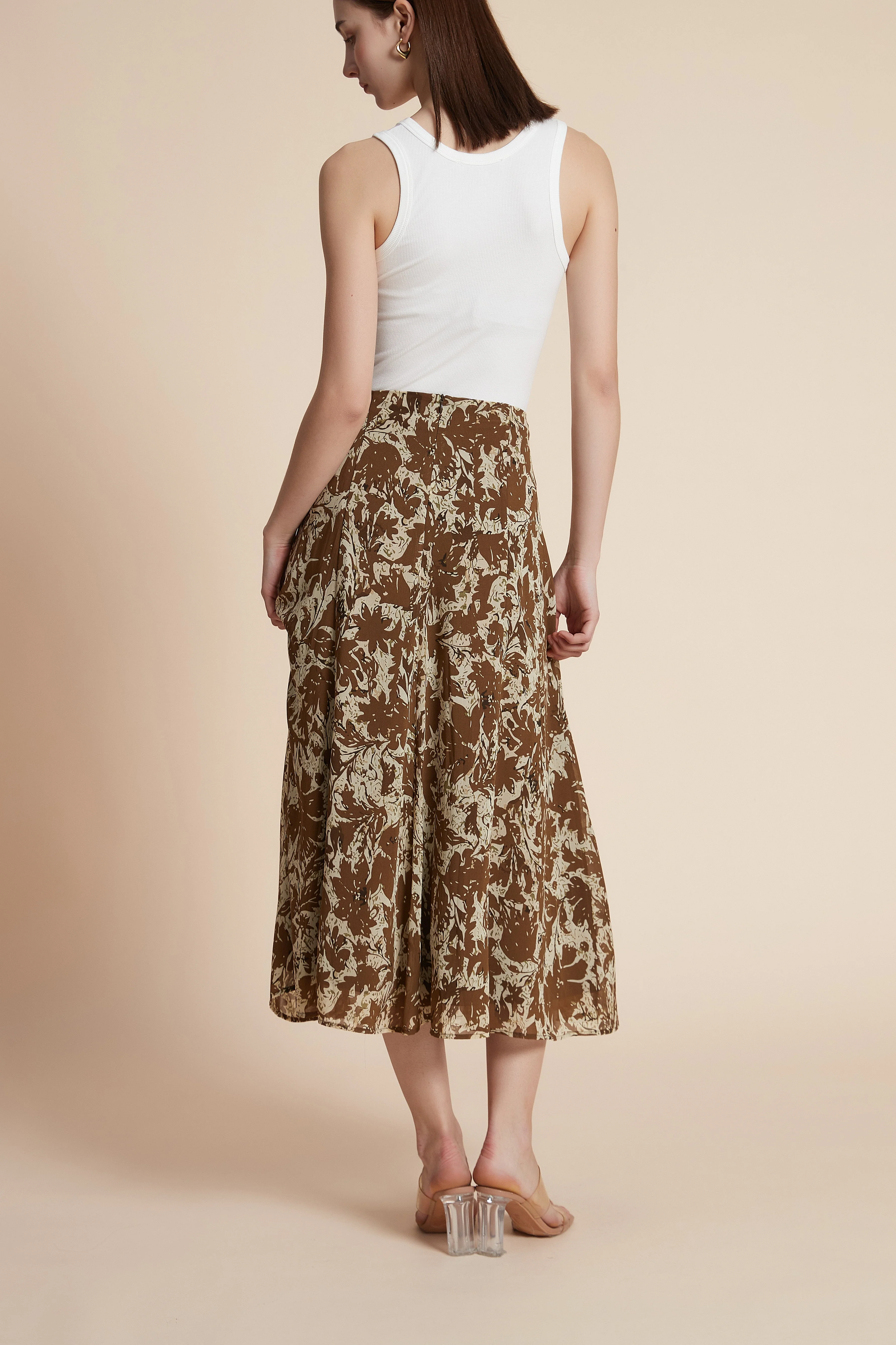 Floral wide-leg midi skirt - Image 9