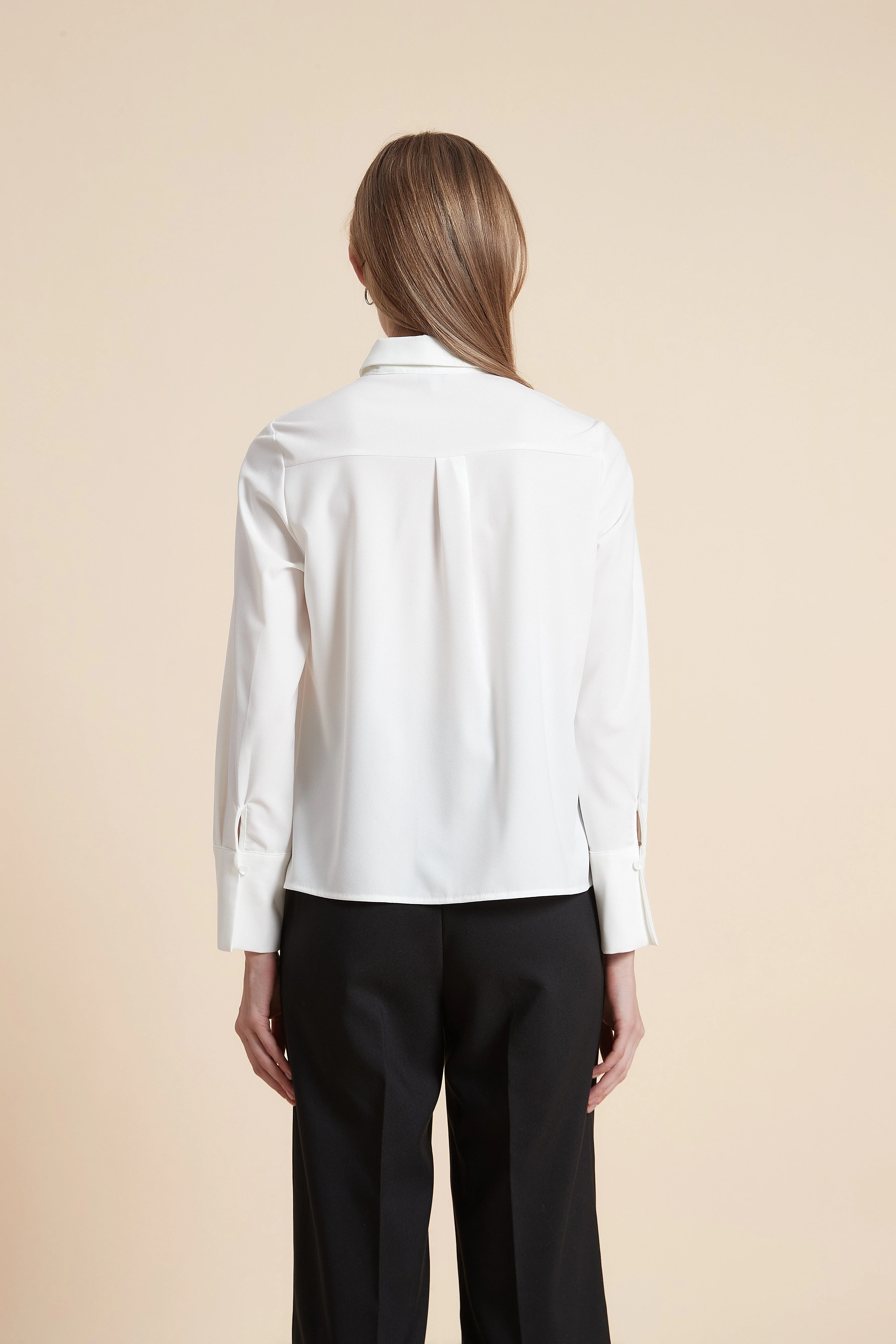 Plain Long Sleeve Shirt with Buttons - Image 7