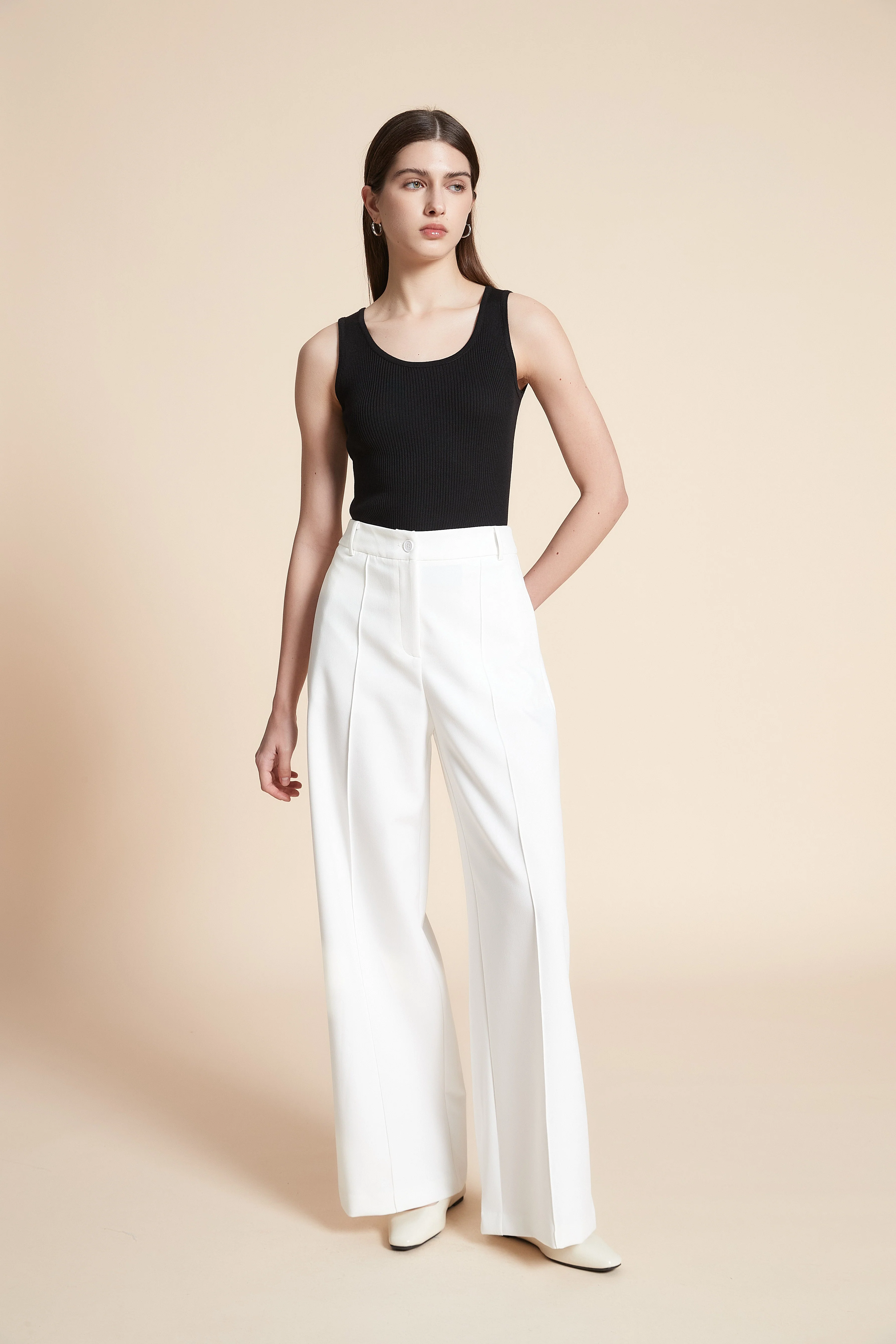 Plain Straight Leg Trousers - Image 7