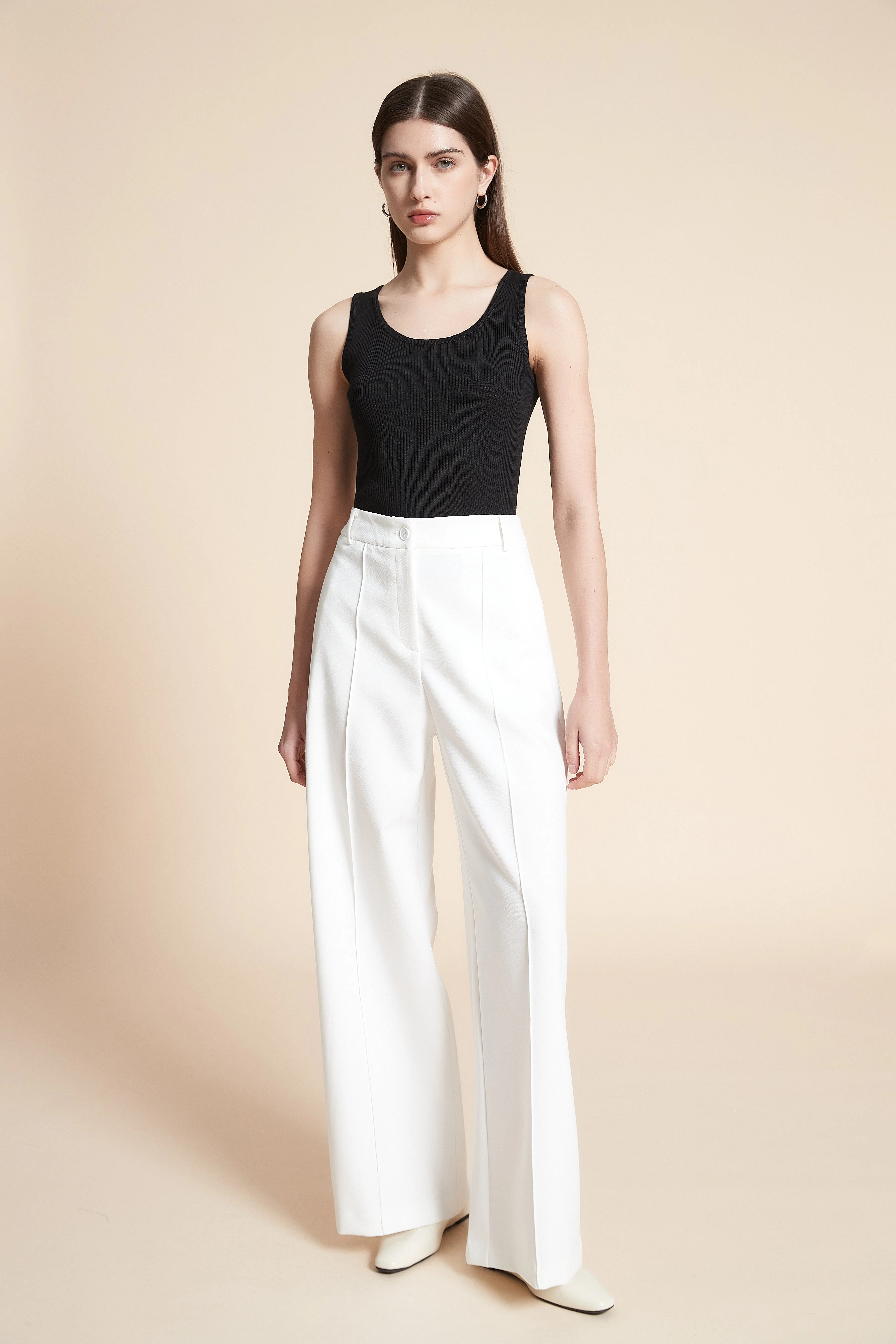 Plain Straight Leg Trousers - Image 8