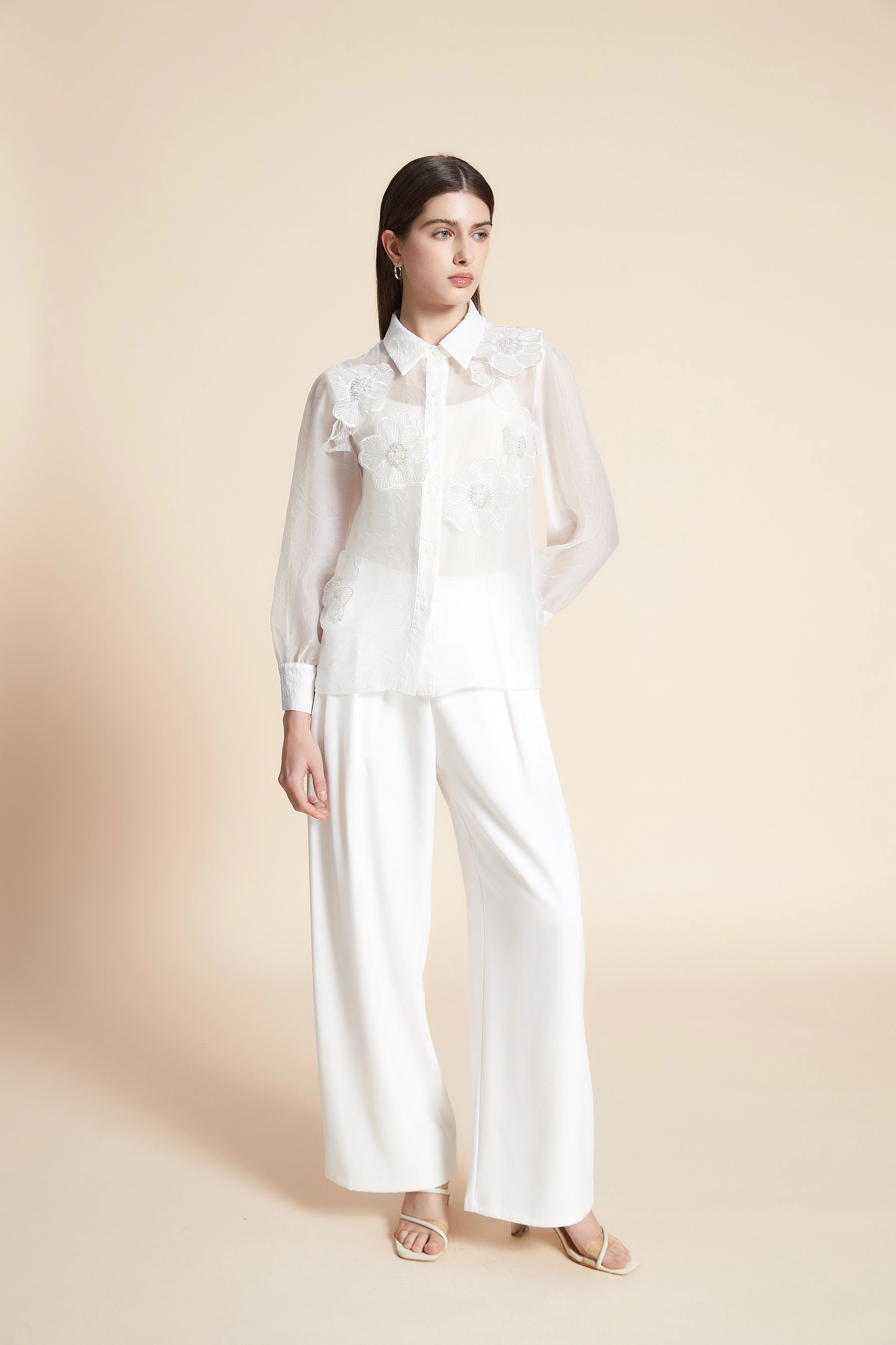 Floral Long Sleeve Waist-Length Shirt - Image 3