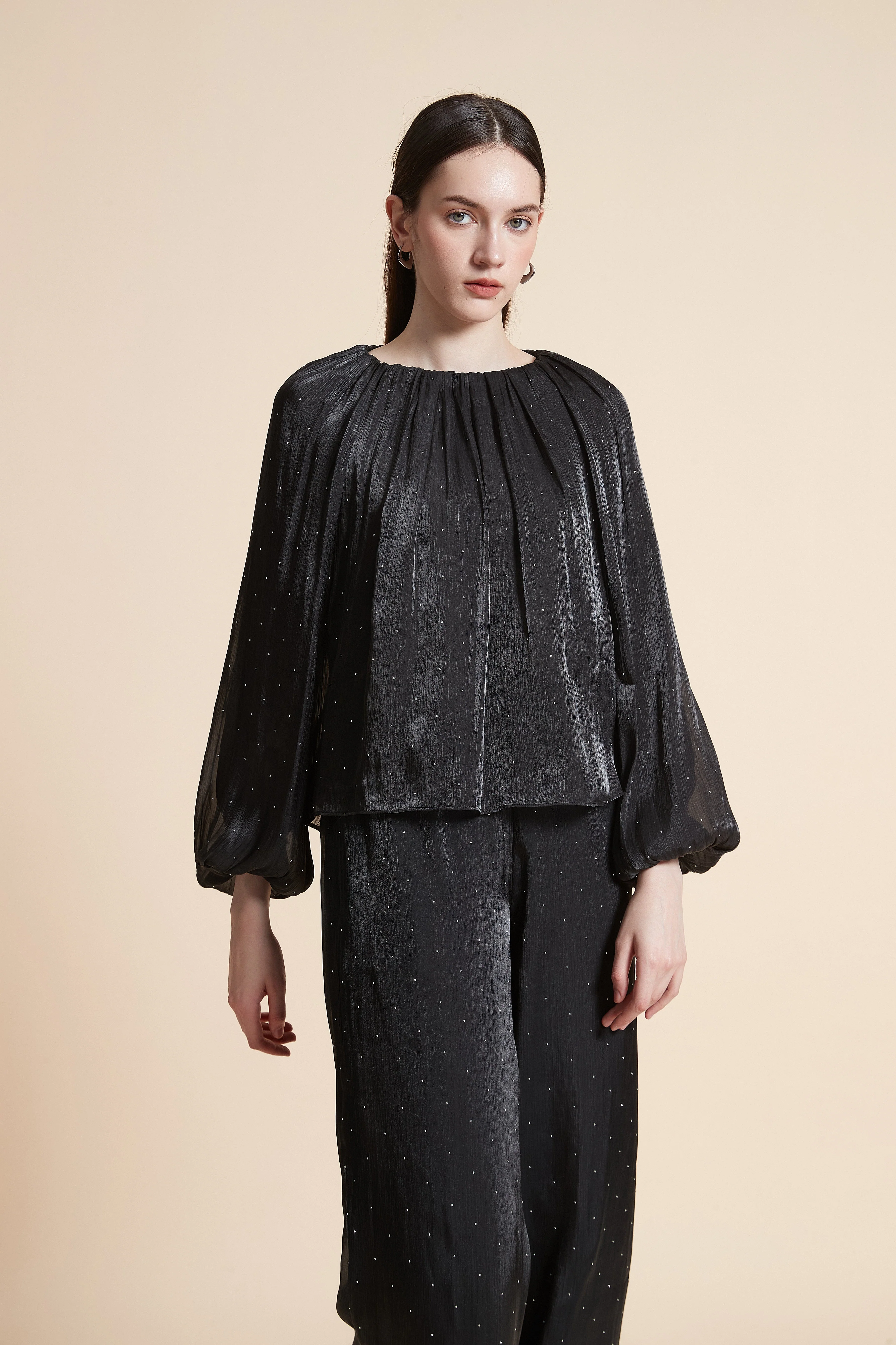 Solid Long Sleeve Blouse