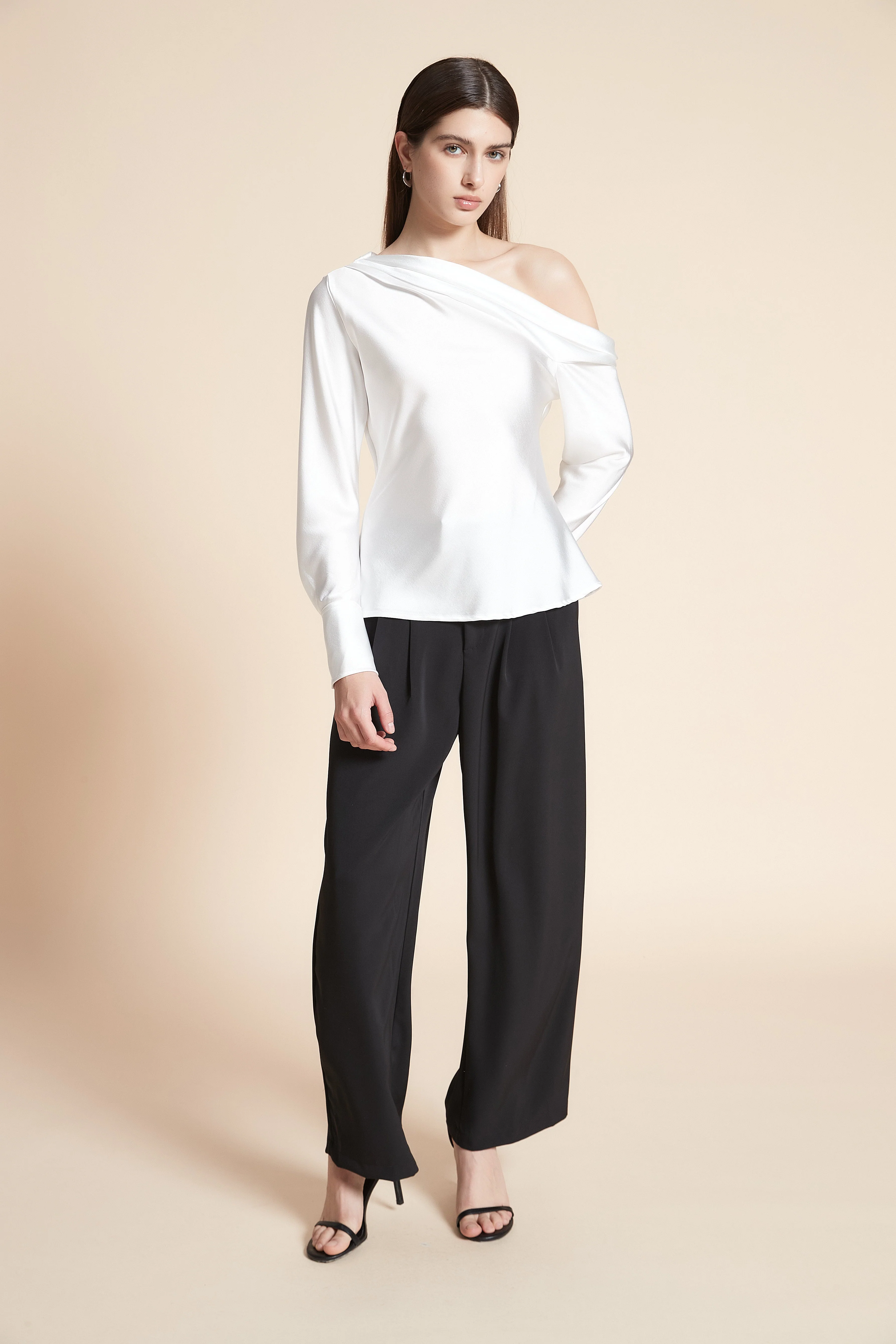 Solid Long Sleeve Mid-Length Blouse - Image 3
