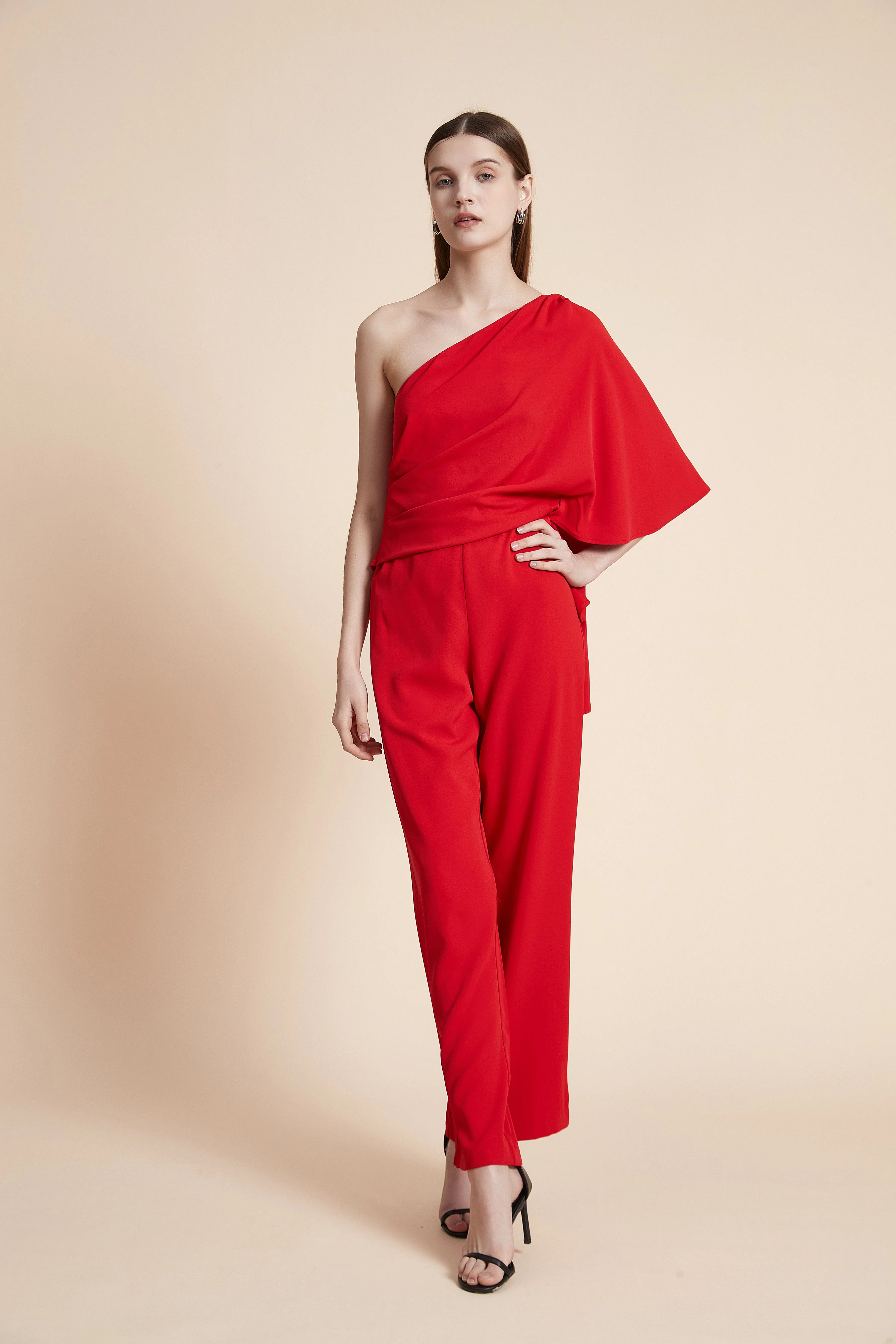 Solid Off-Shoulder Jumpsuit