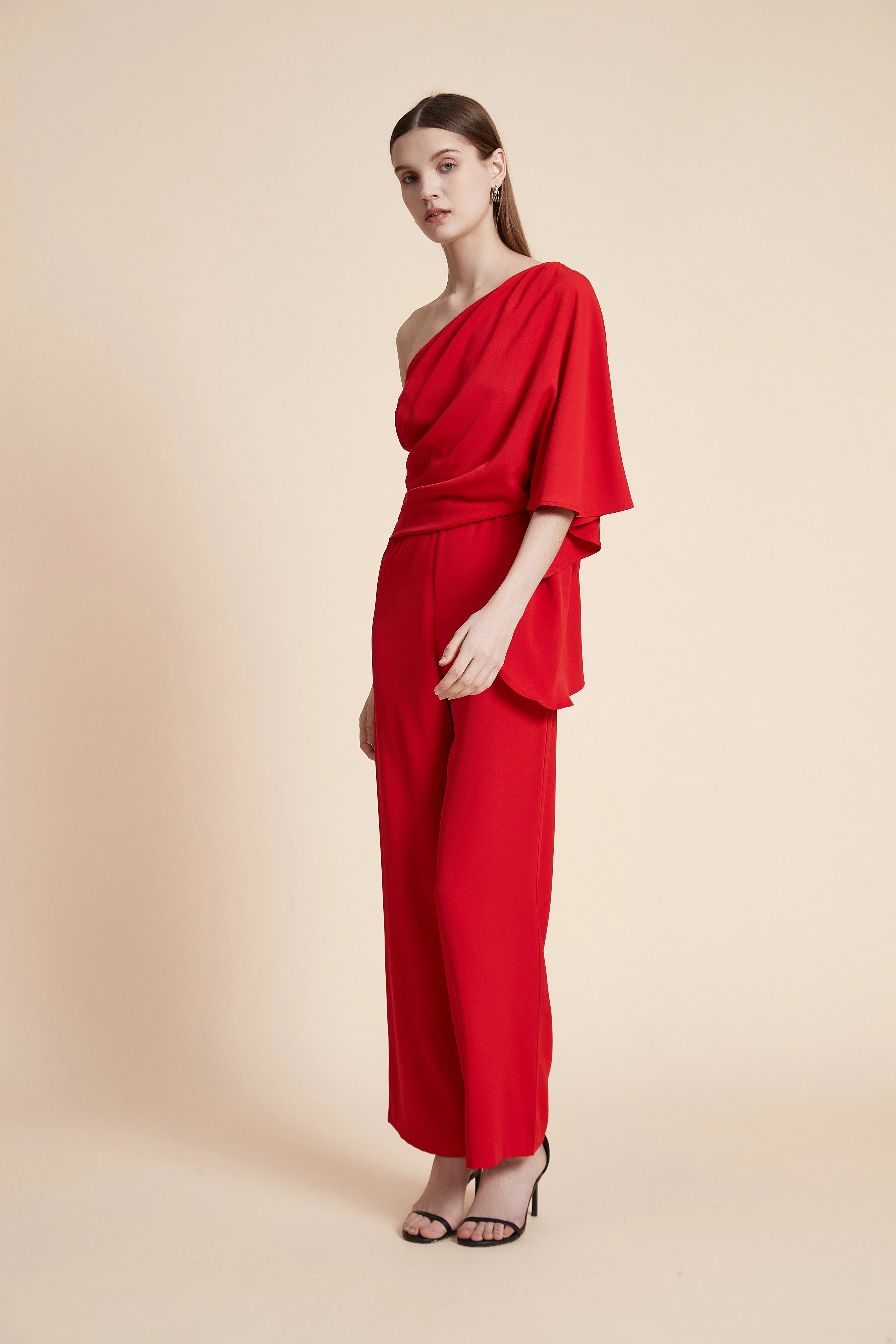 Solid Off-Shoulder Jumpsuit - Image 3