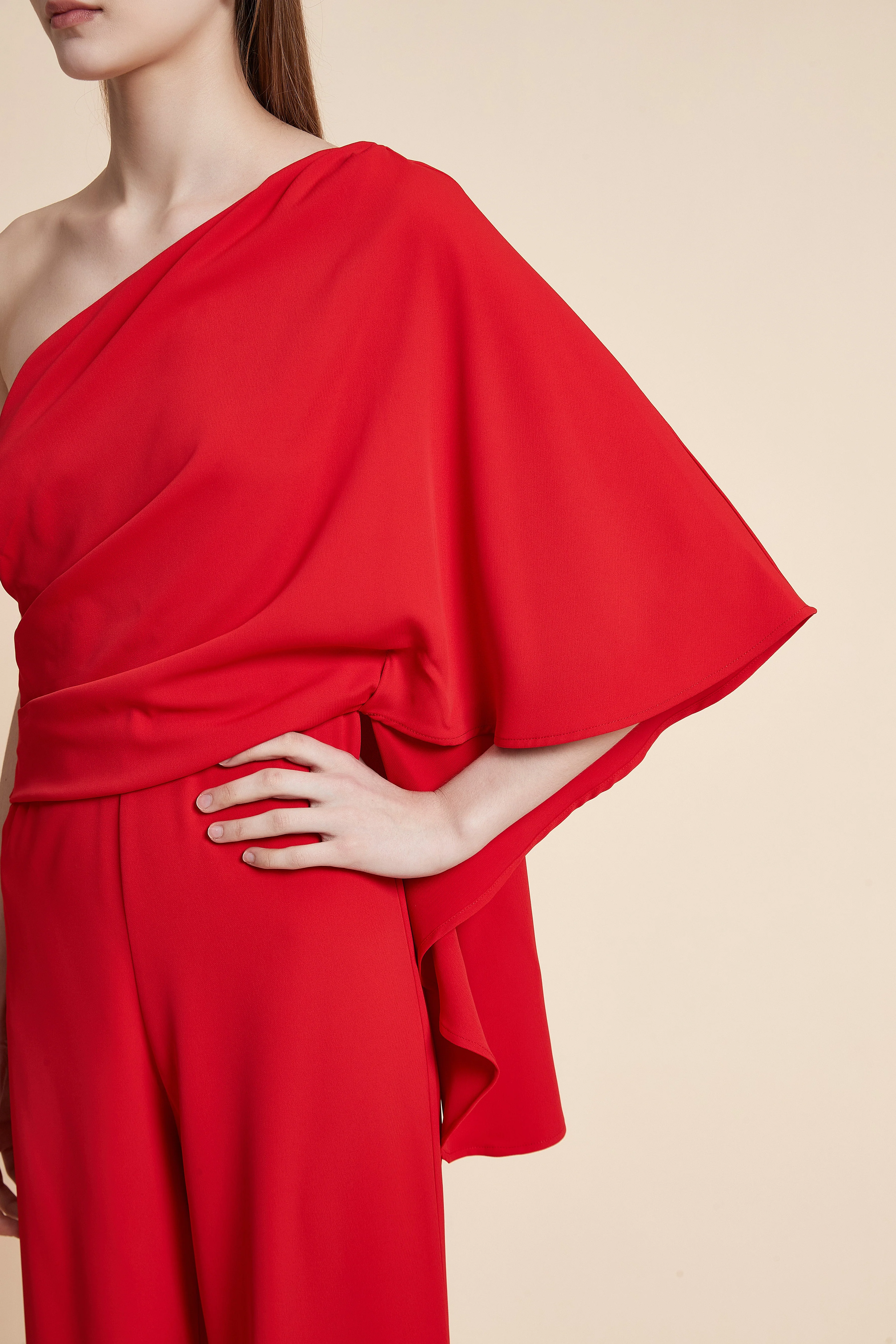 Solid Off-Shoulder Jumpsuit - Image 4