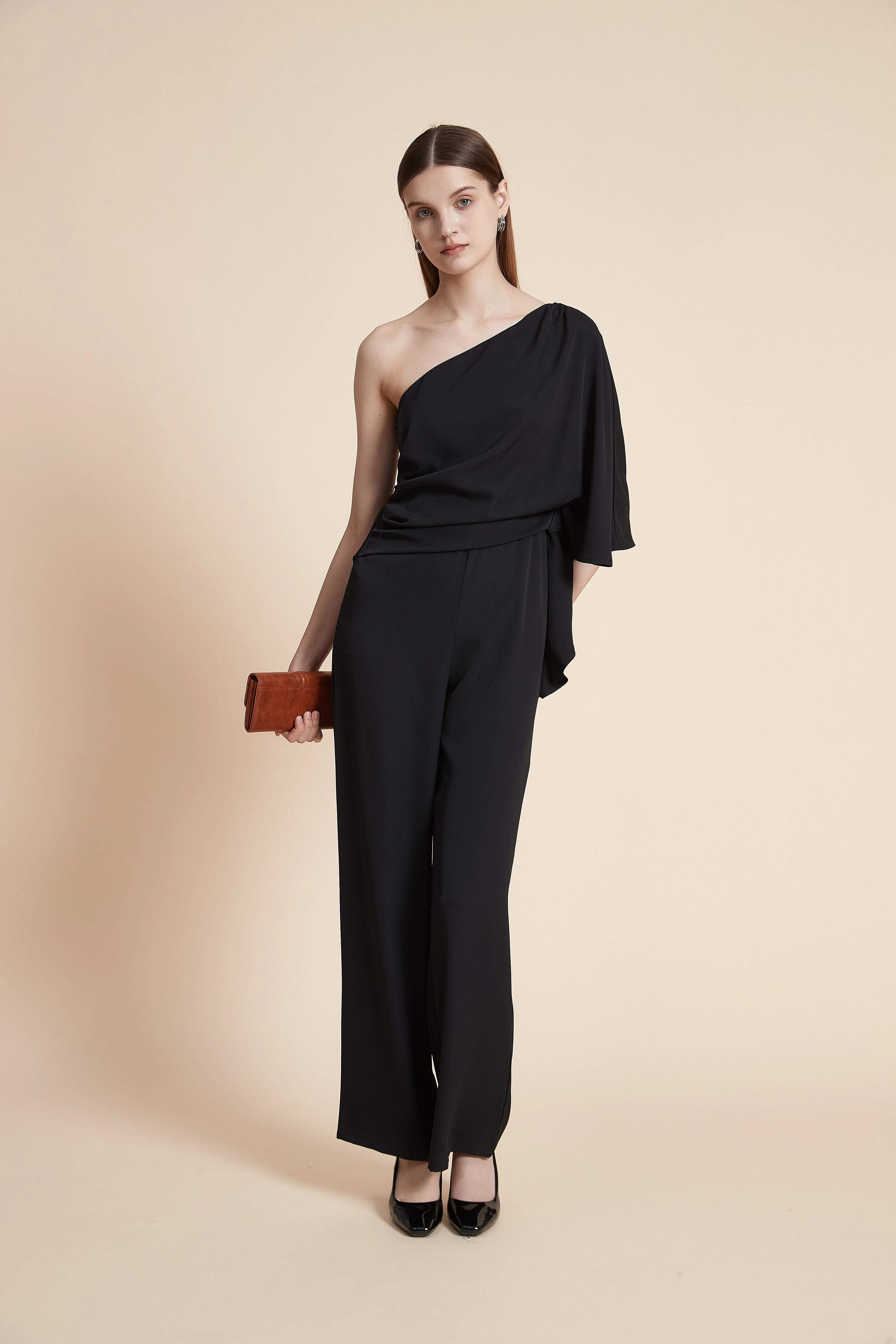 Solid Off-Shoulder Jumpsuit - Image 7