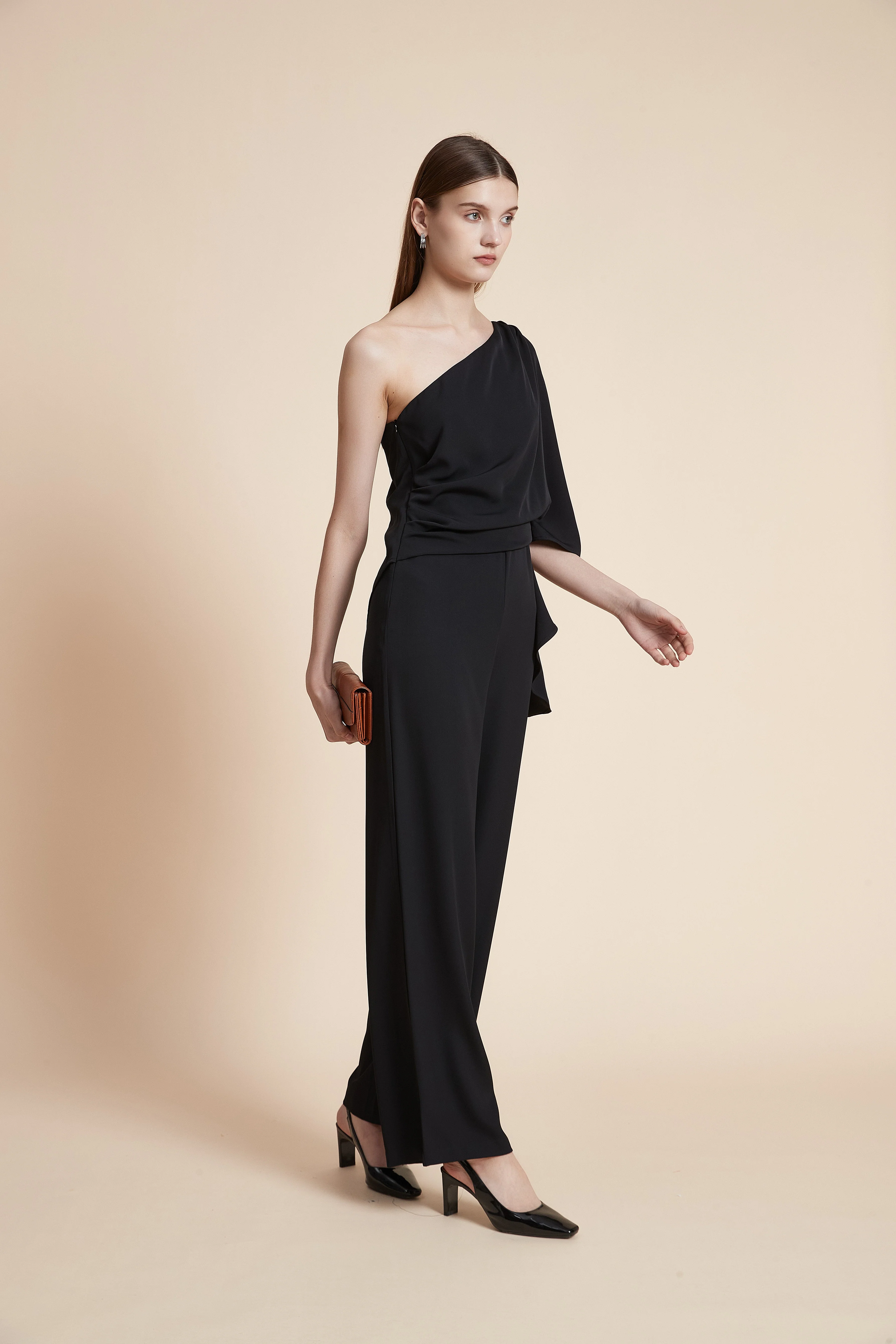 Solid Off-Shoulder Jumpsuit - Image 8