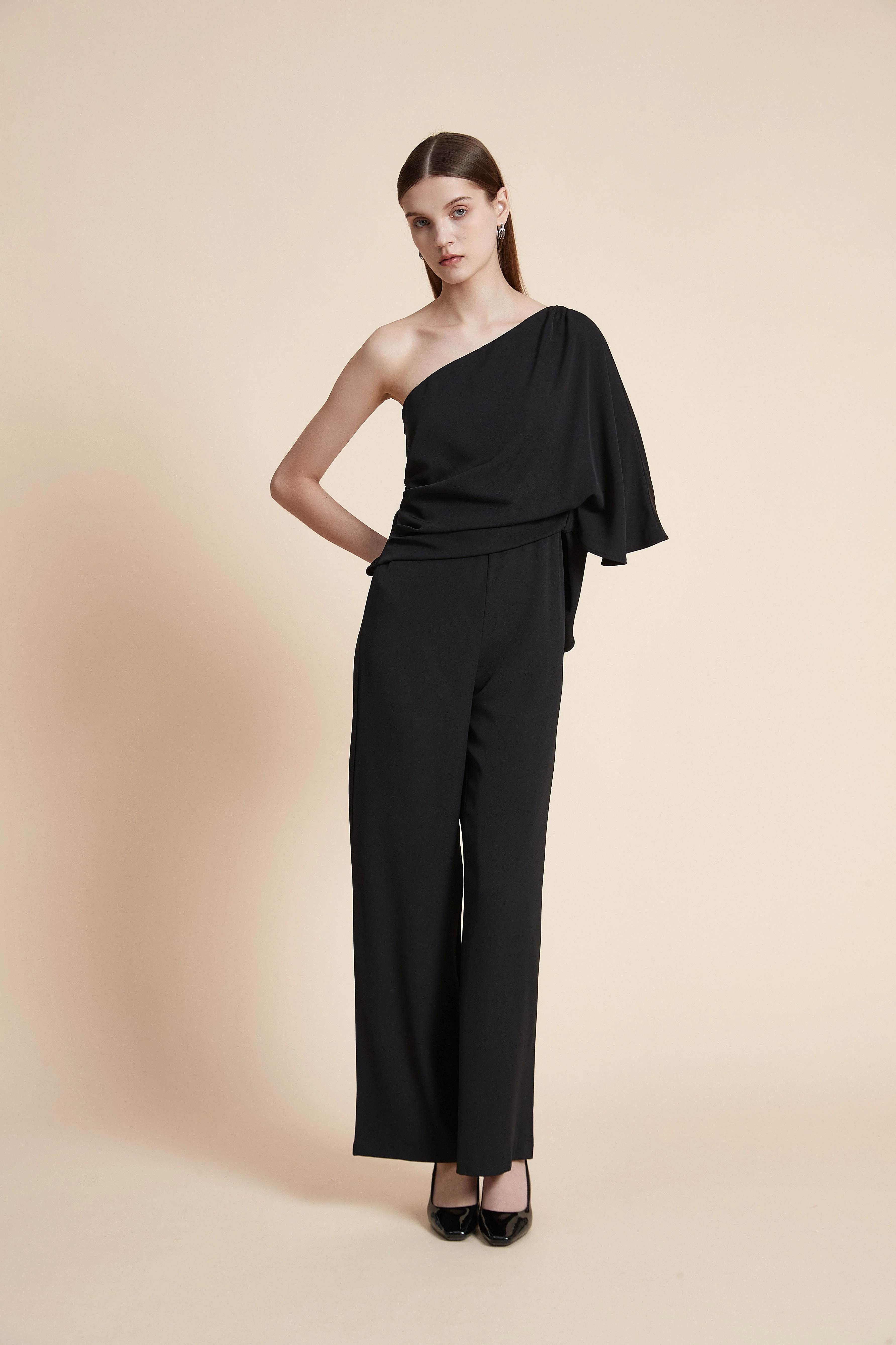Solid Off-Shoulder Jumpsuit - Image 9
