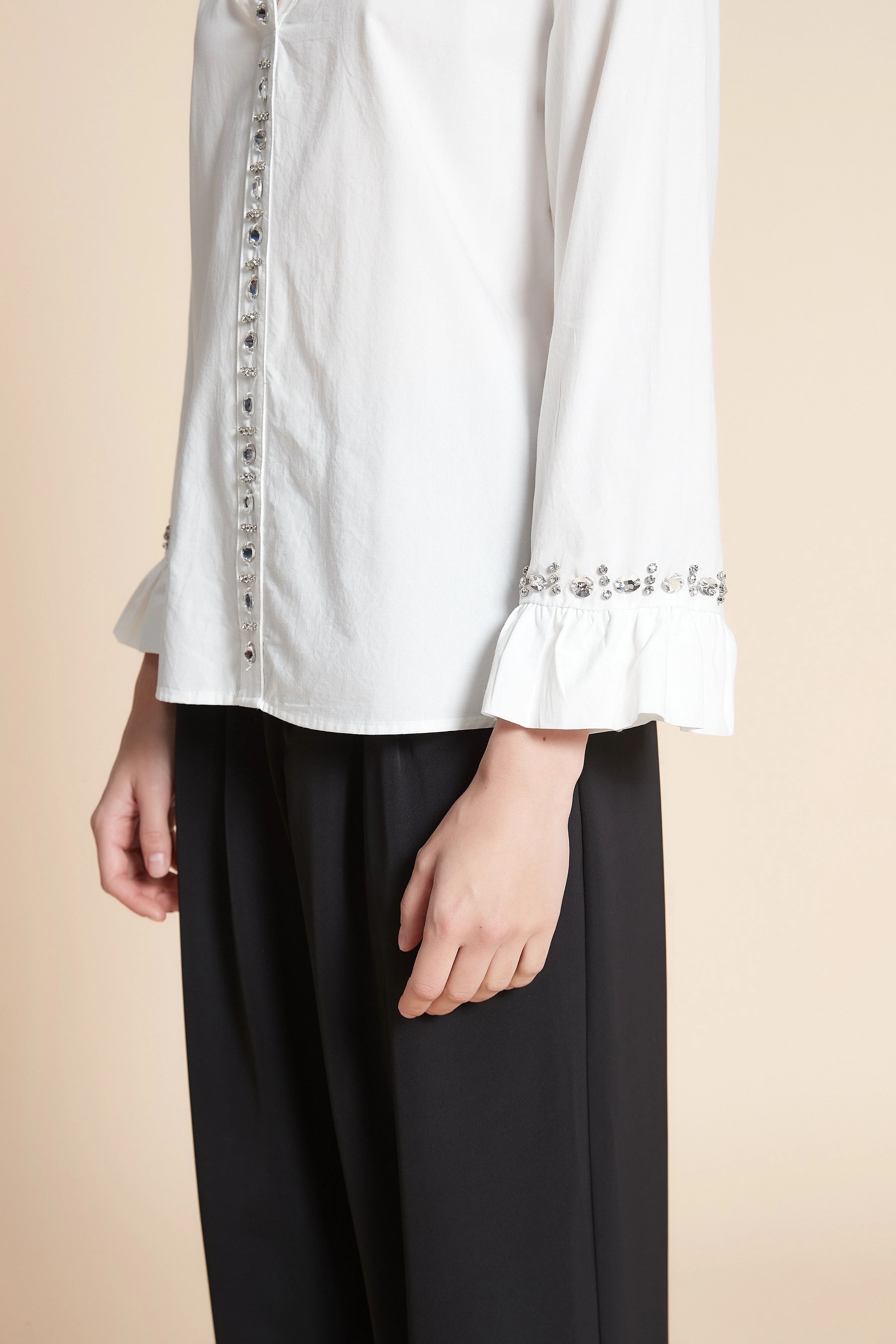 Long Sleeve Solid Midi Shirt - Image 6