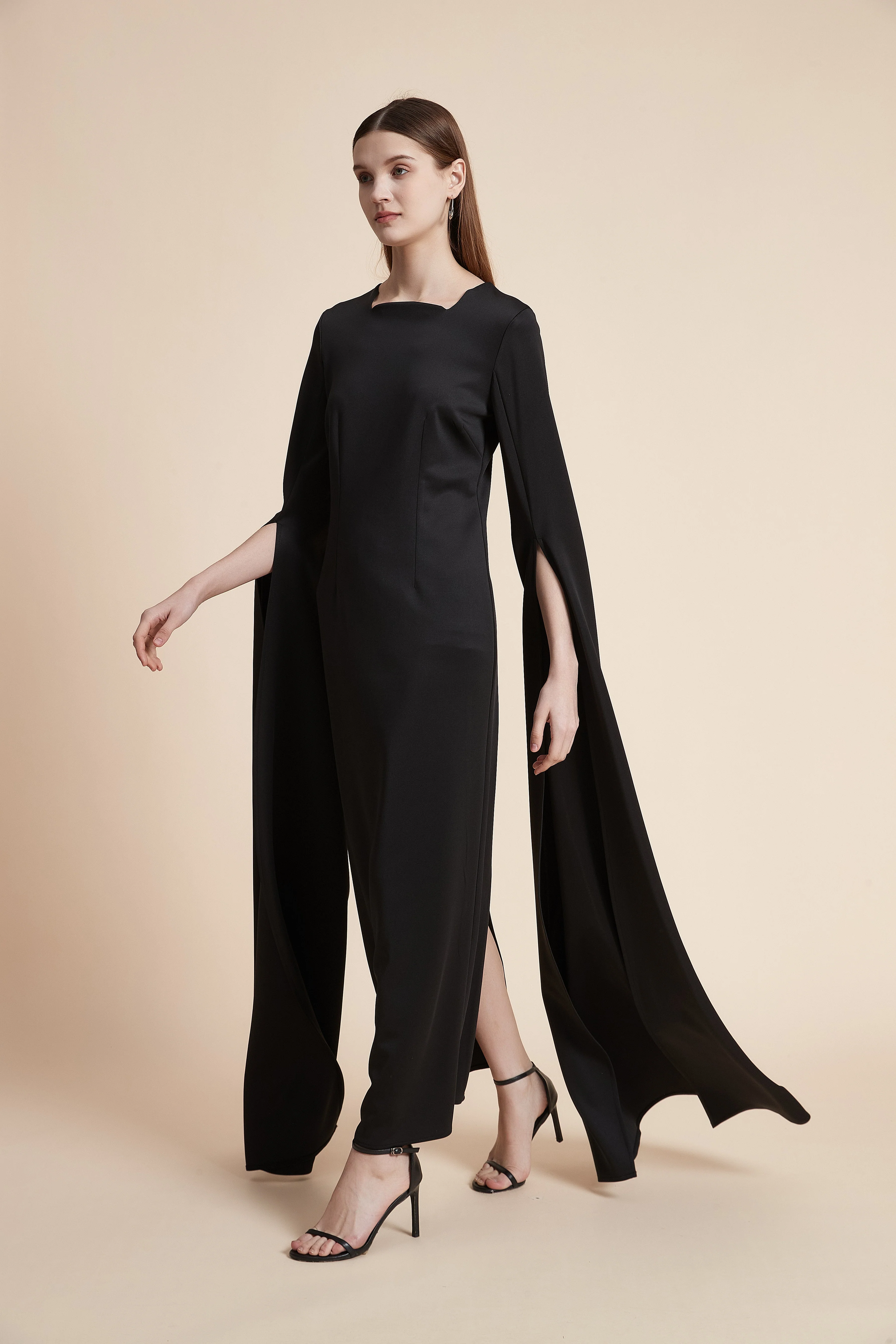 Plain Long Sleeve Maxi Dress - Image 2