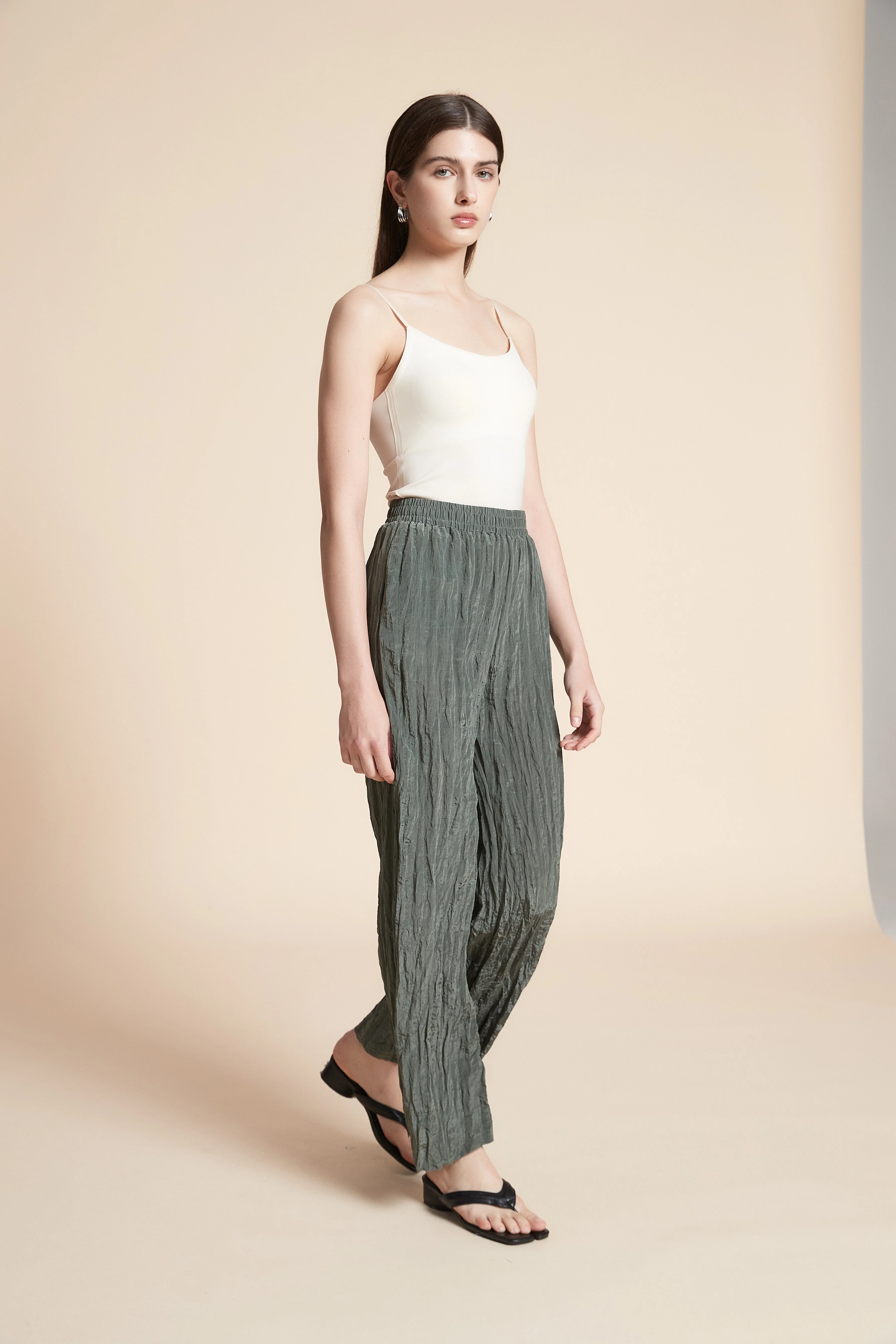 Solid Straight Leg Trousers - Image 2