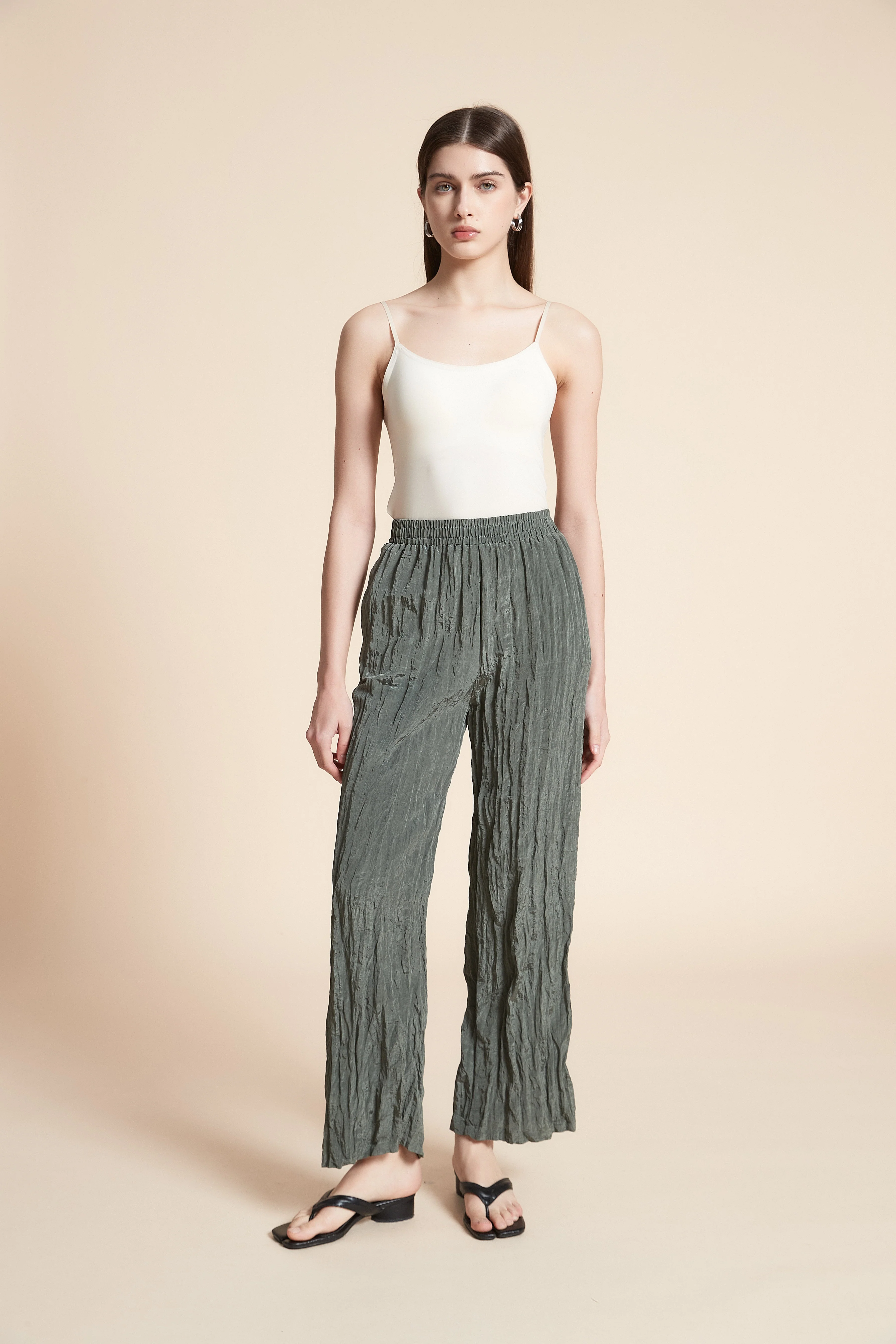 Solid Straight Leg Trousers - Image 3