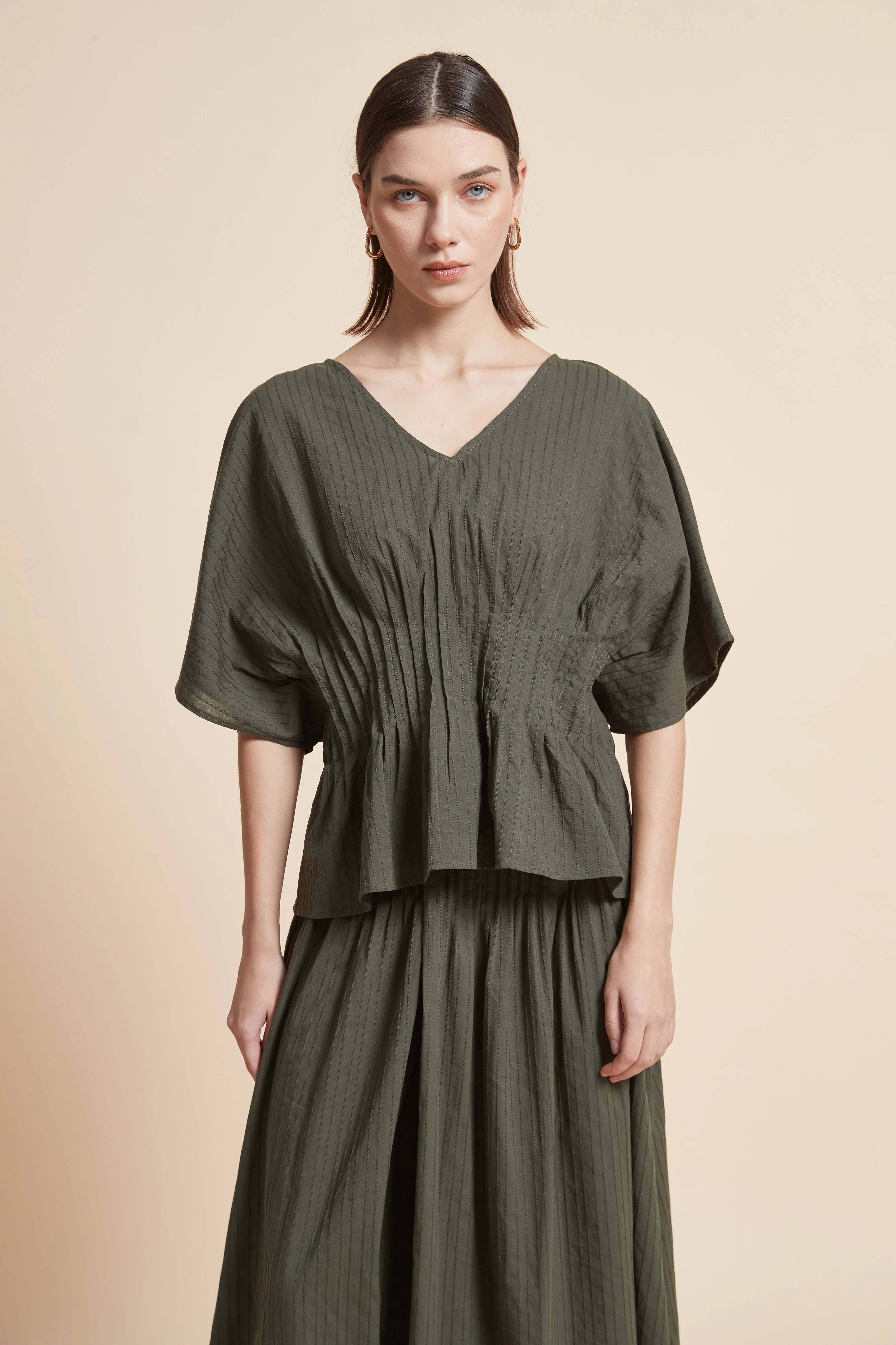 Print Half-Sleeve Ruffled Top - Image 2