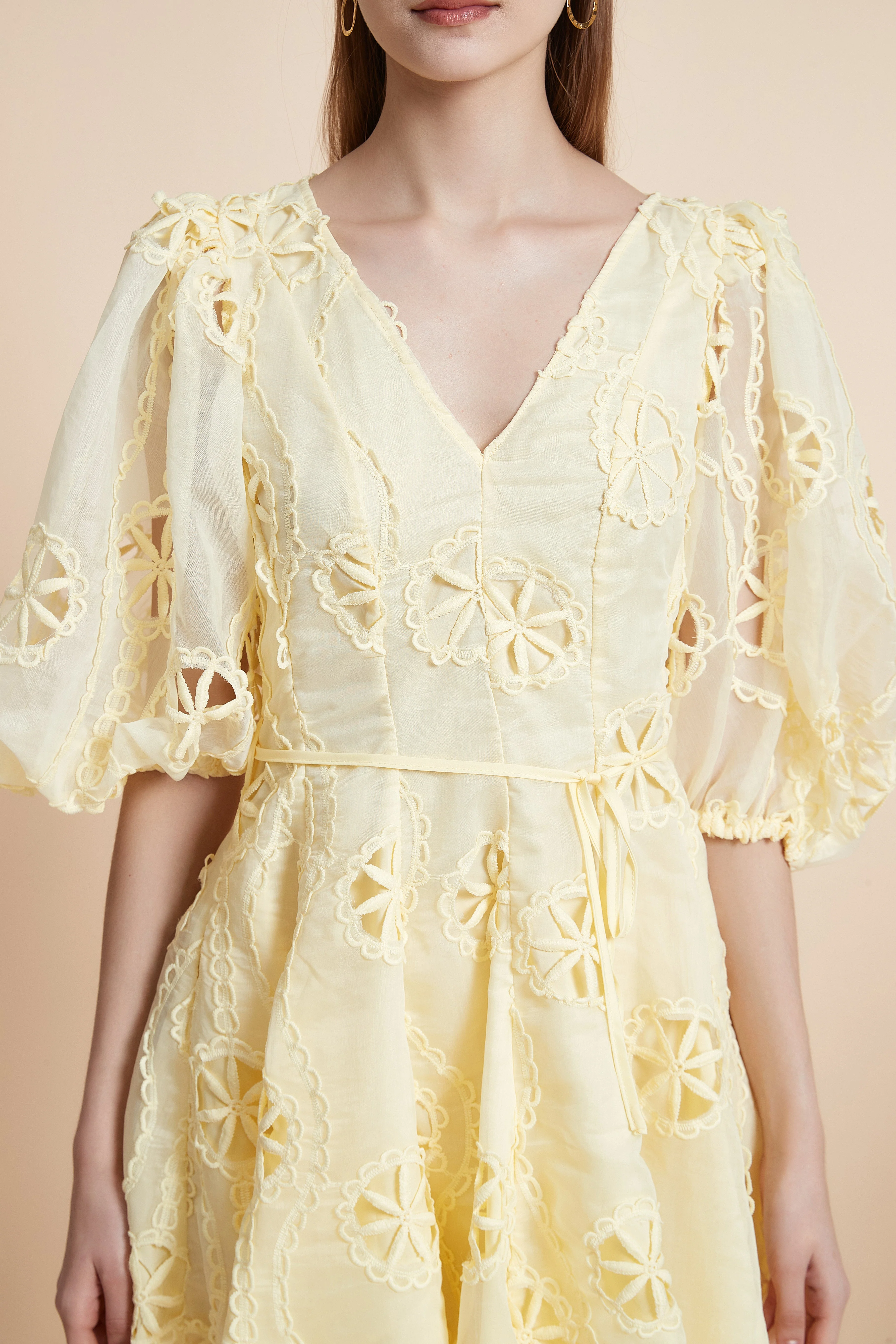 Embroidered Short Dress - Image 4