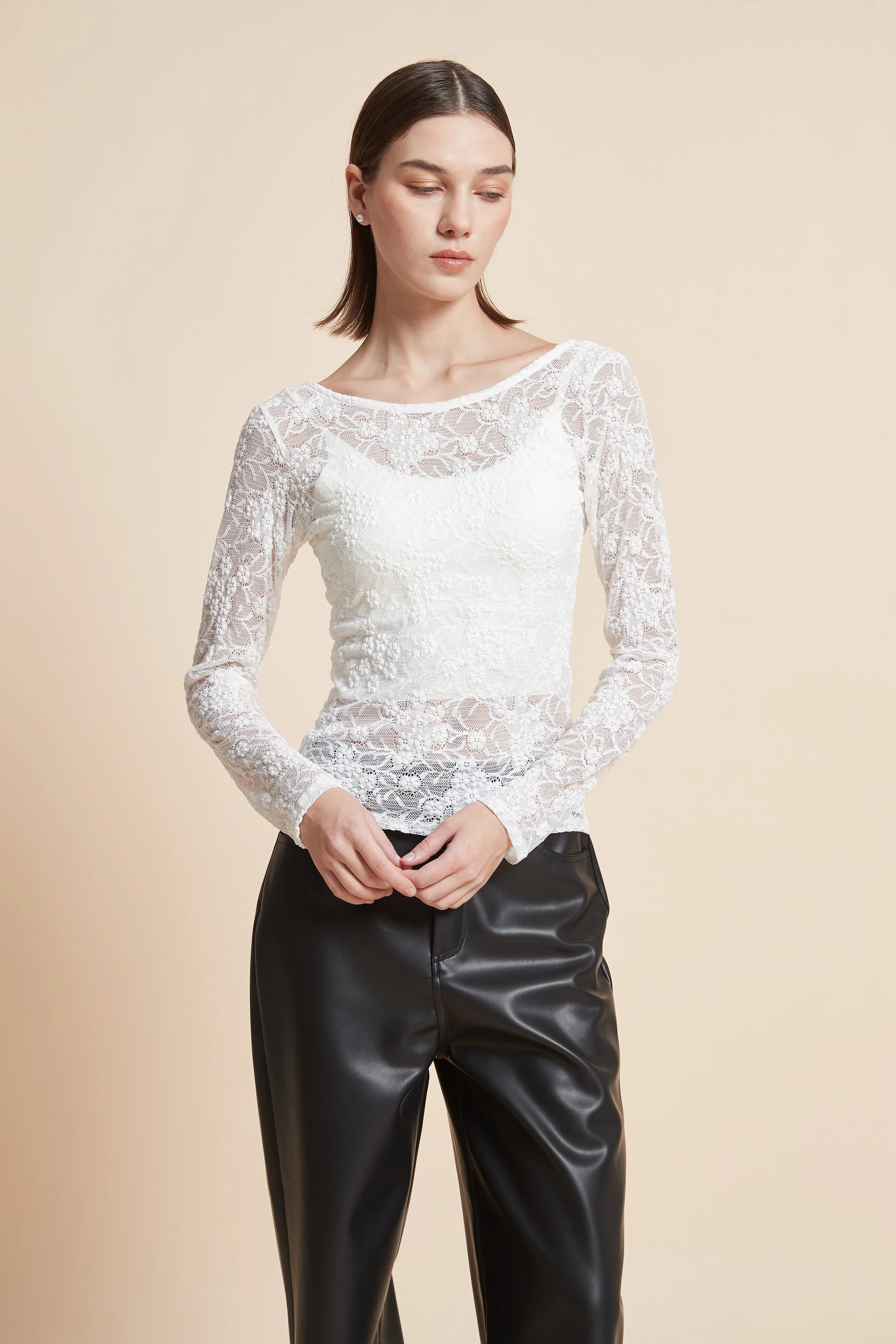 Open Back Long Sleeve Top - Image 3