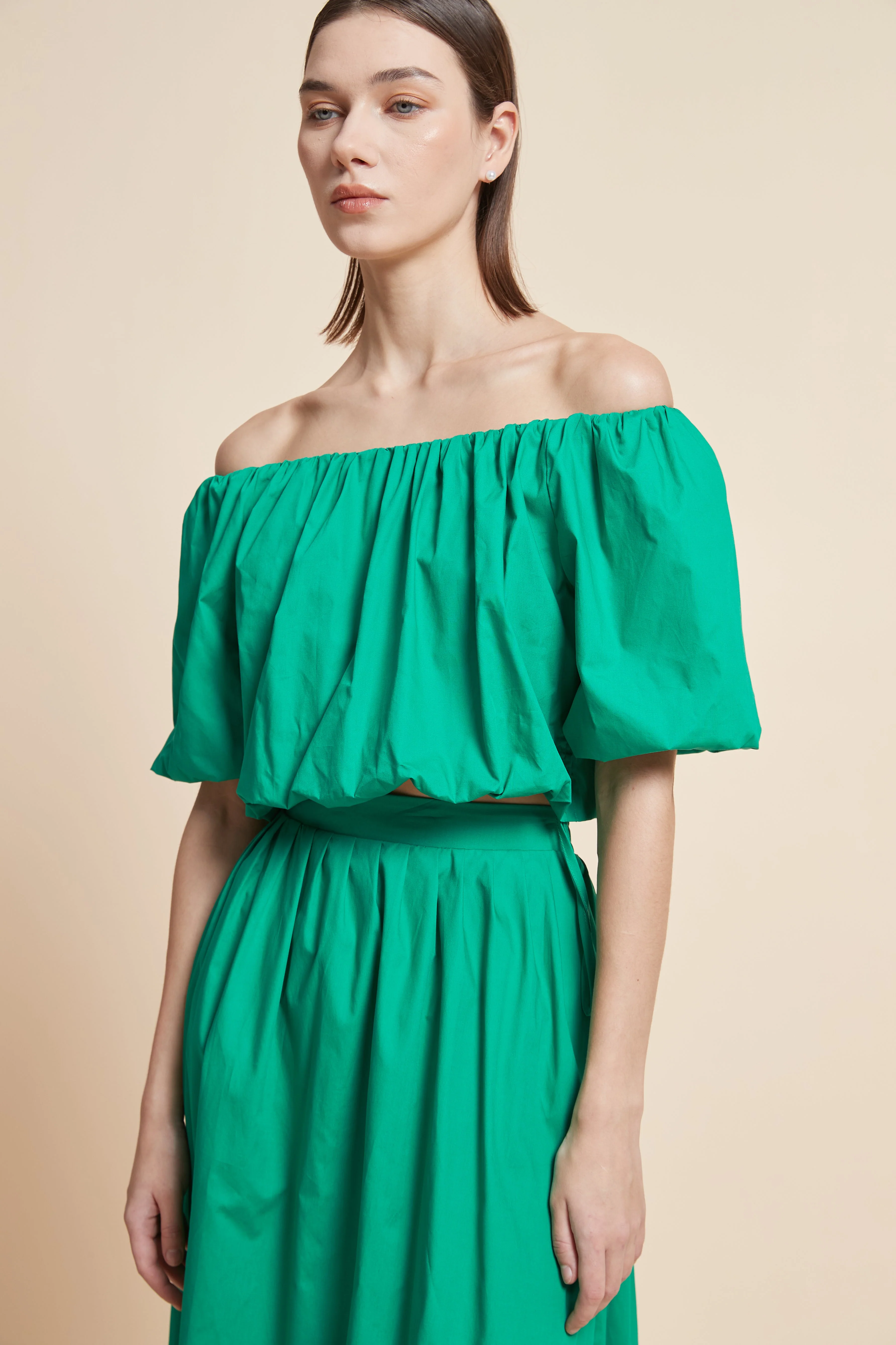Plain Ruffled Off-Shoulder Top - Image 6