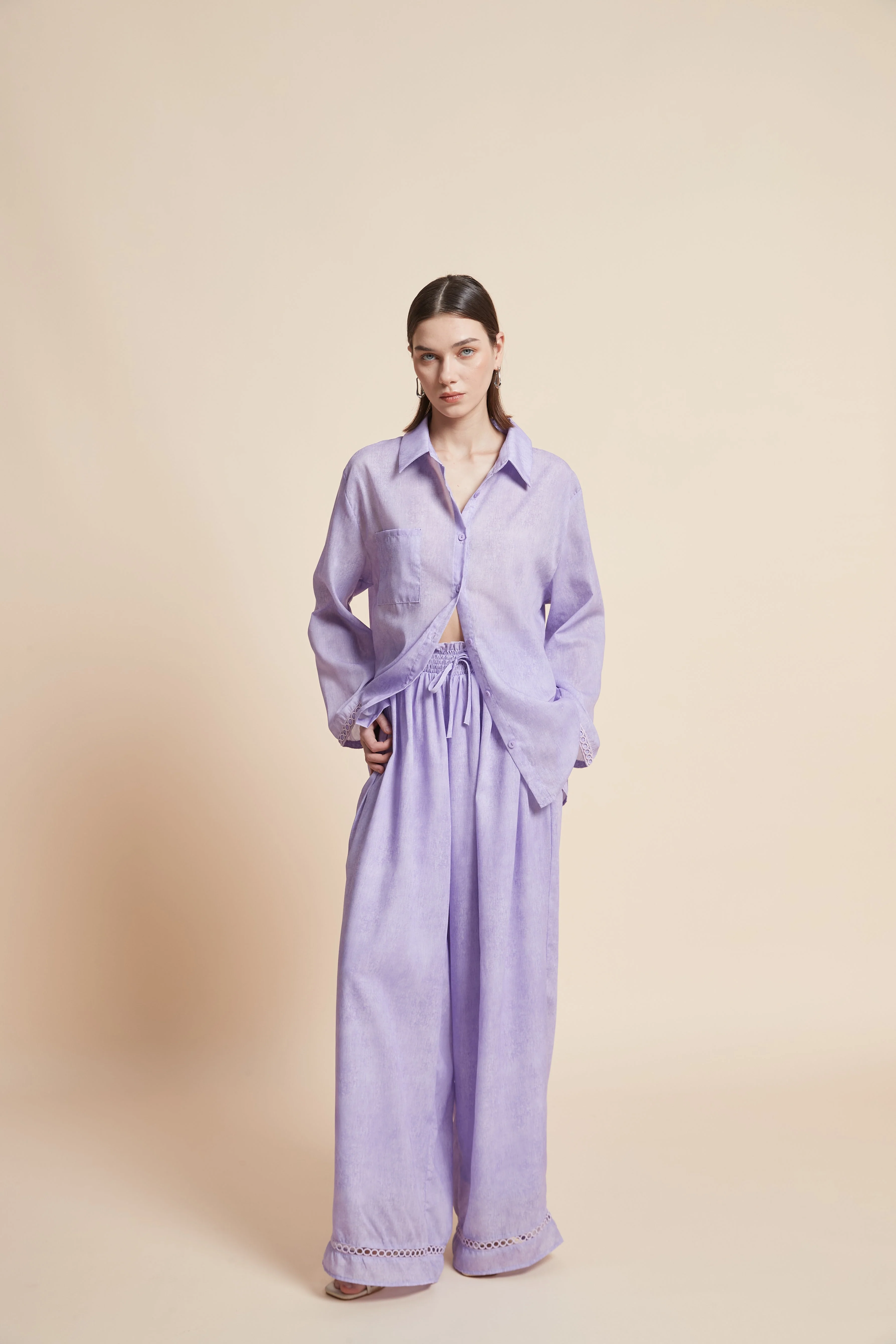 Long-sleeved plain waist-length shirt - Image 3