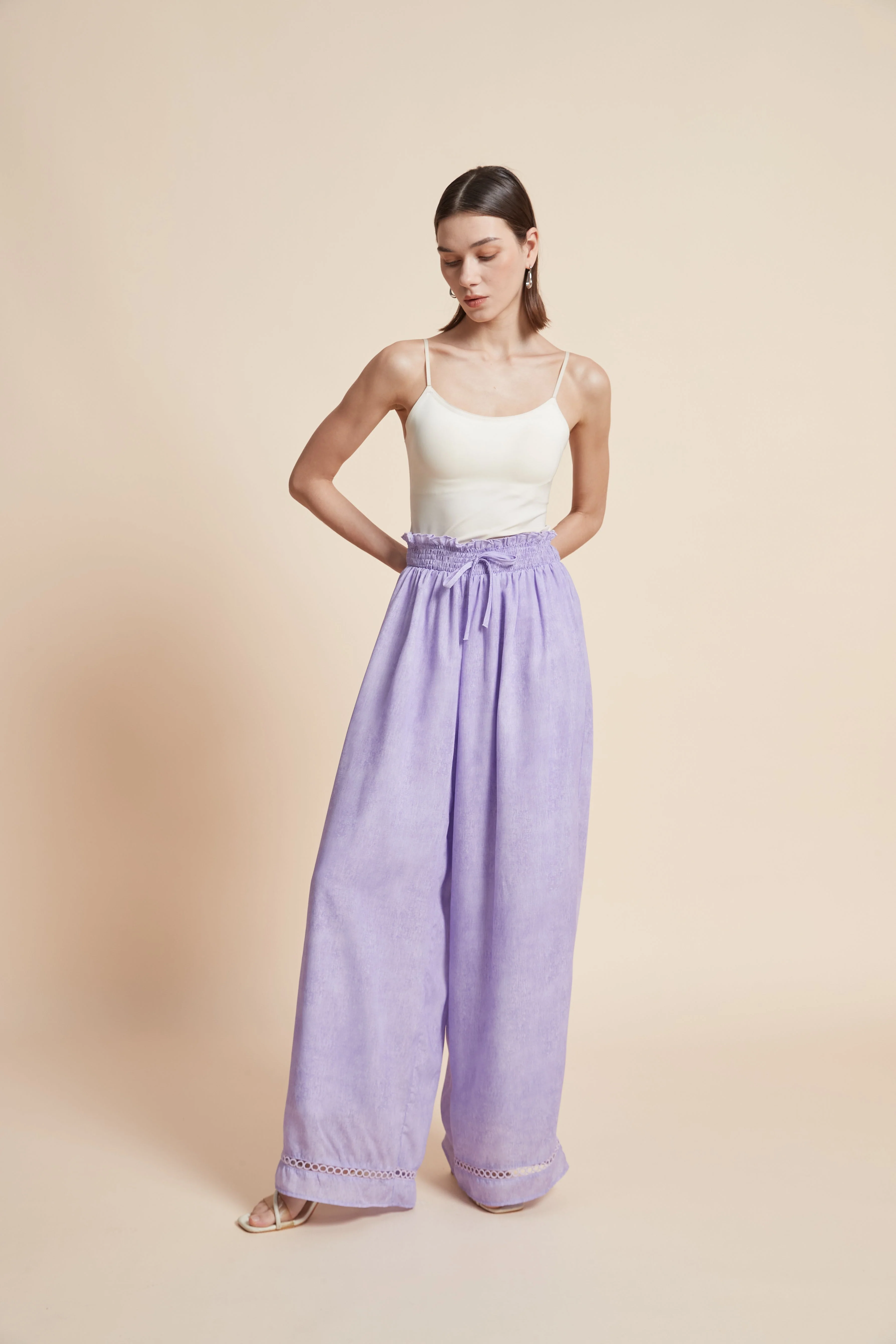 Plain Wide-Leg Trousers - Image 3