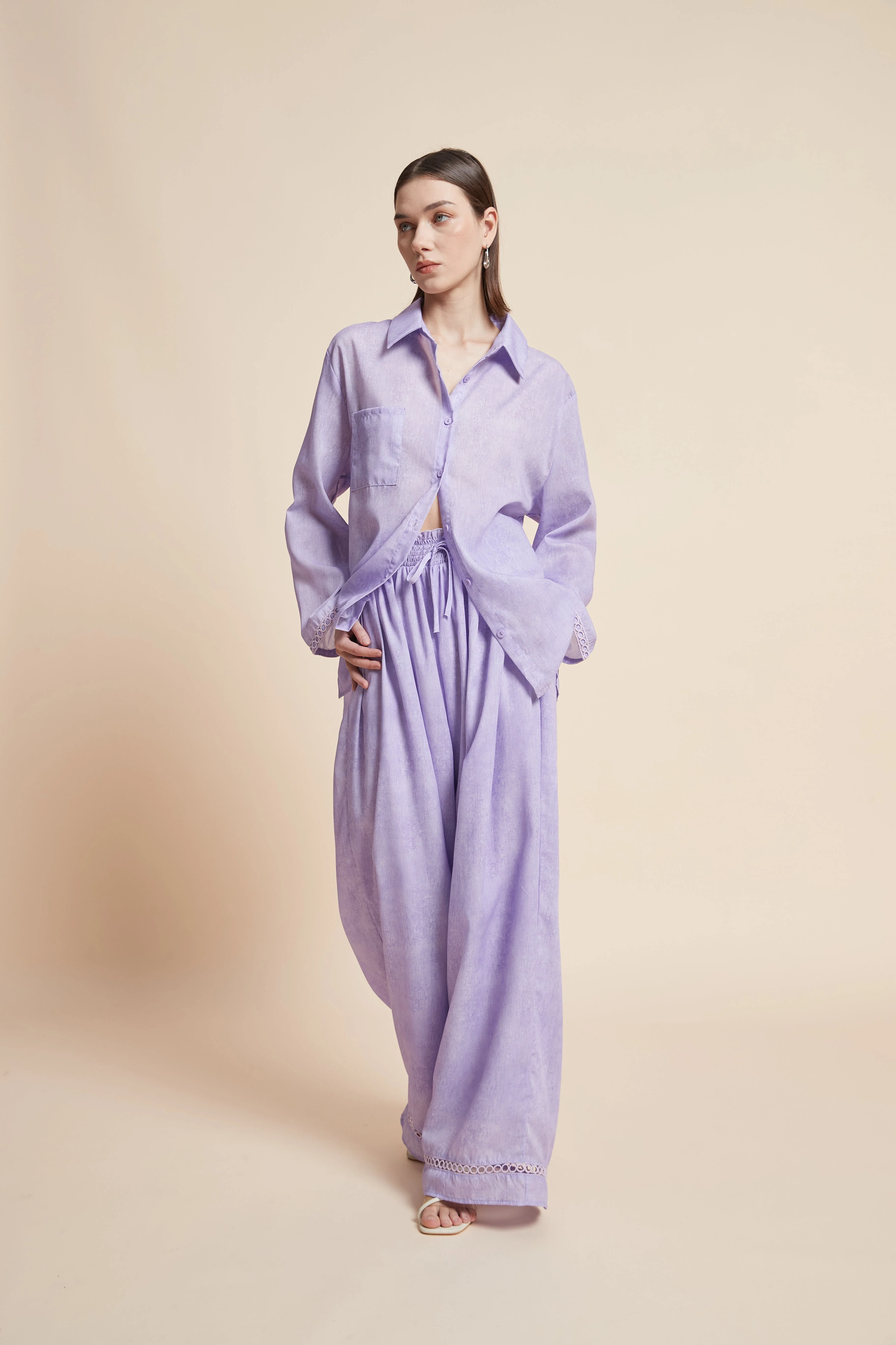 Plain Wide-Leg Trousers - Image 5