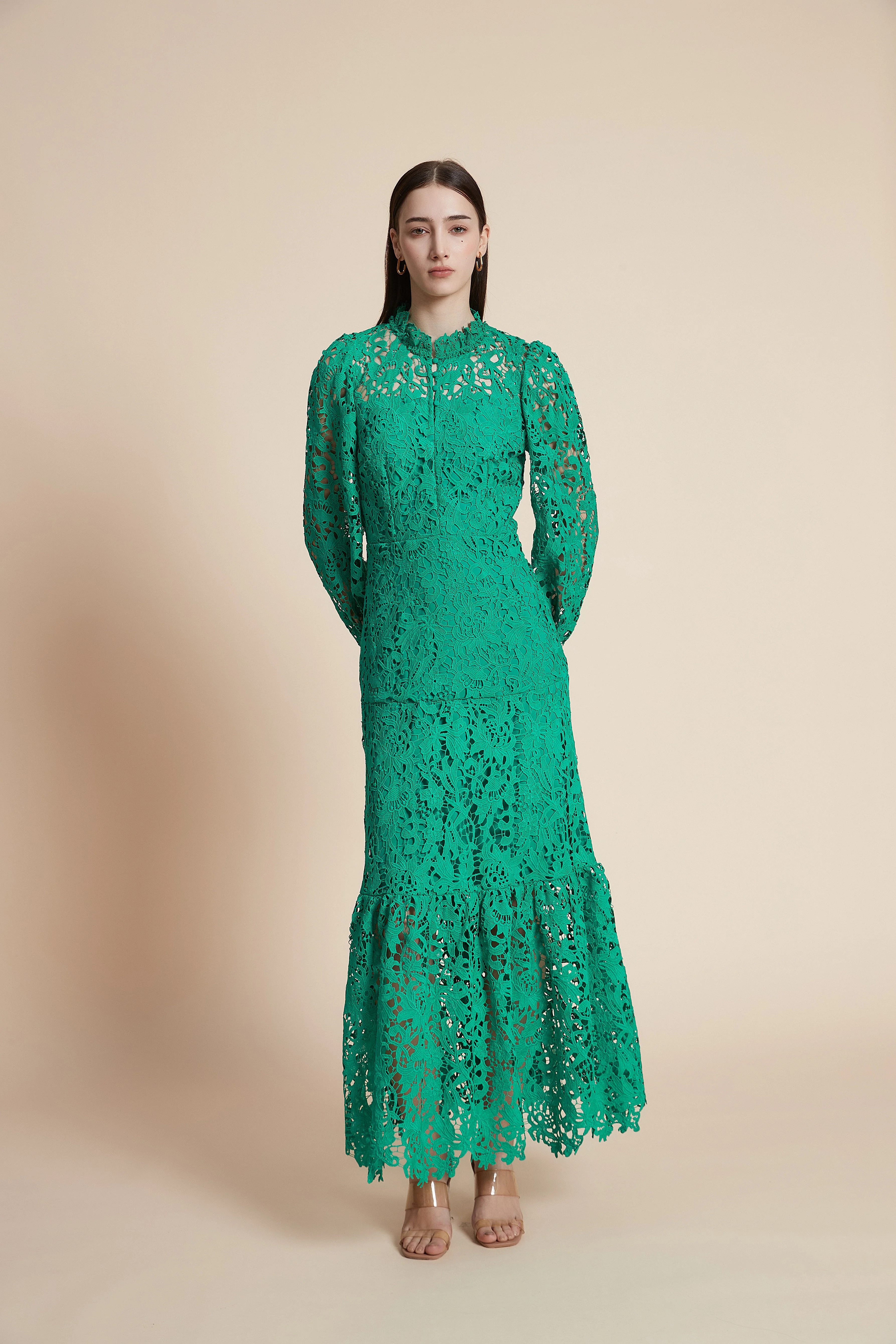 Long-sleeve lace maxi dress - Image 2