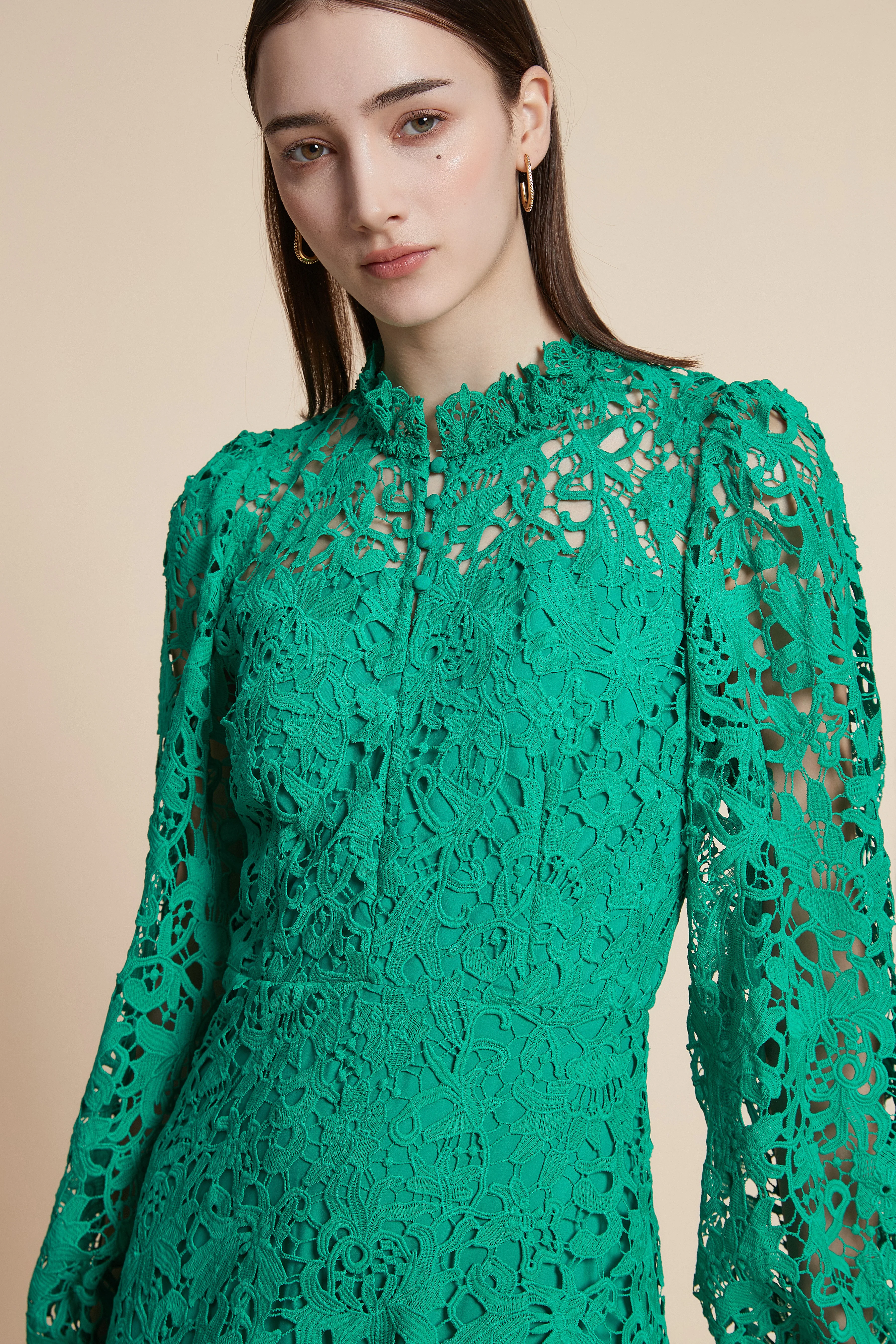 Long-sleeve lace maxi dress - Image 3