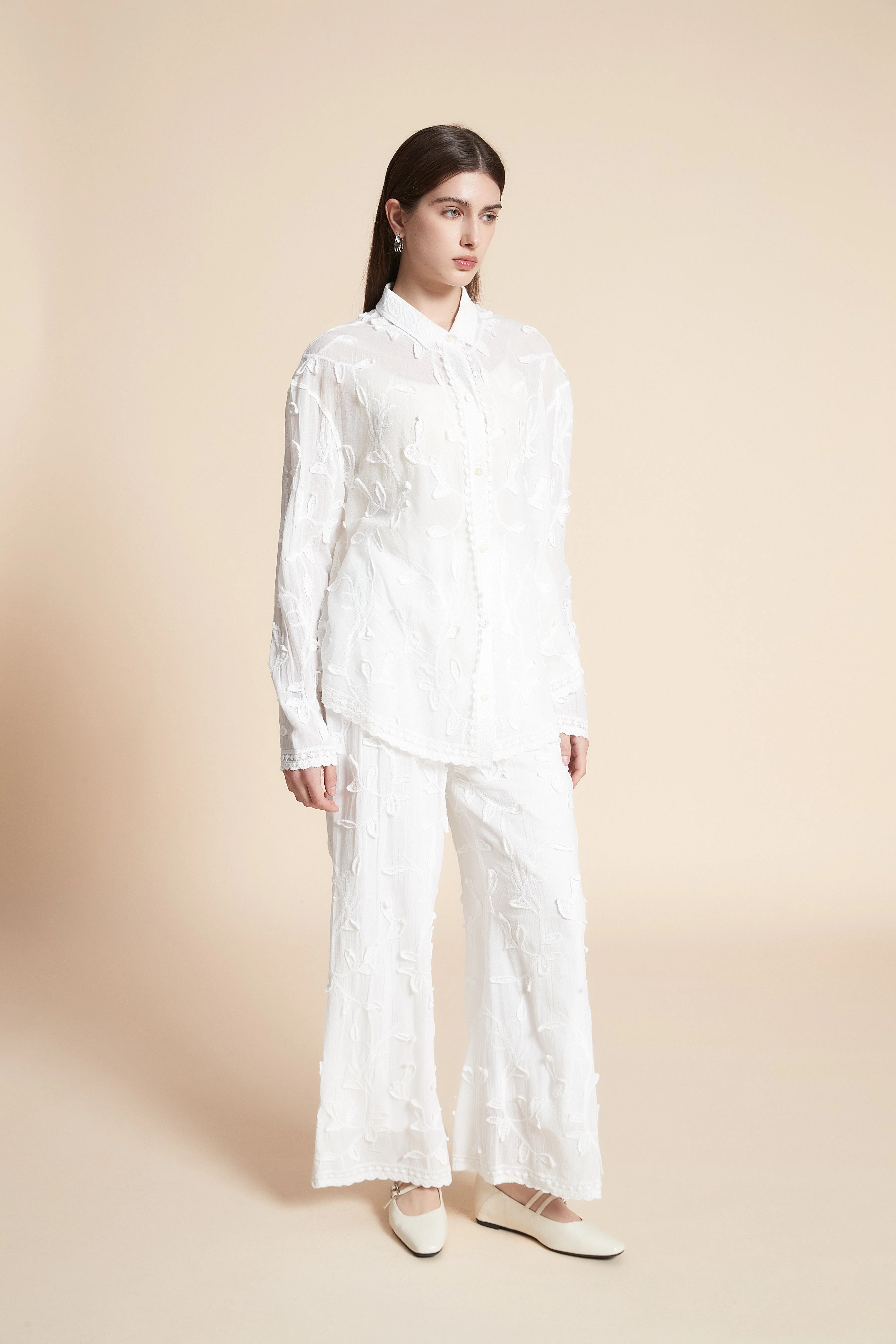 Embroidered Long Sleeve Blouse - Image 2