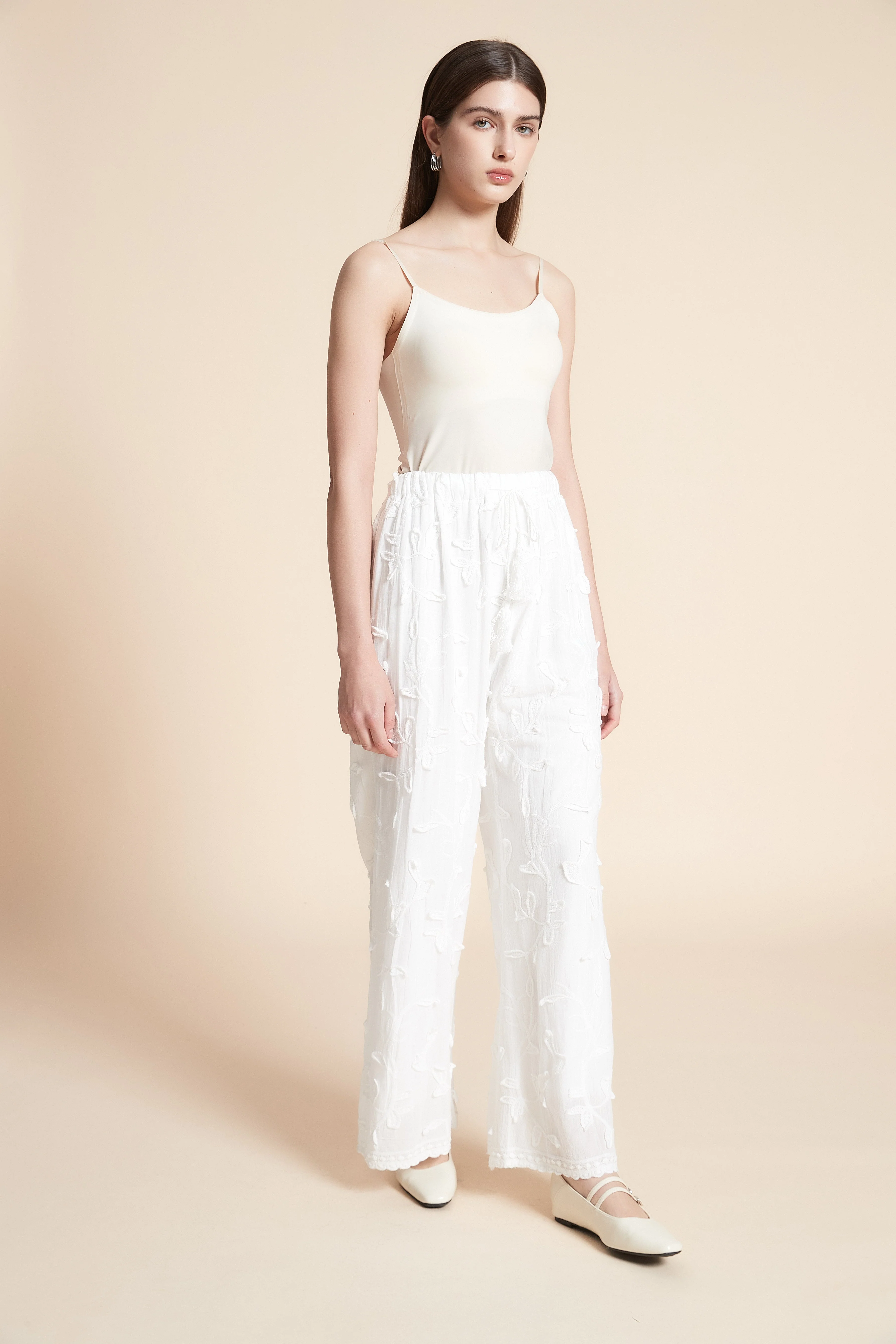 Embroidered Wide-Leg Trousers - Image 2