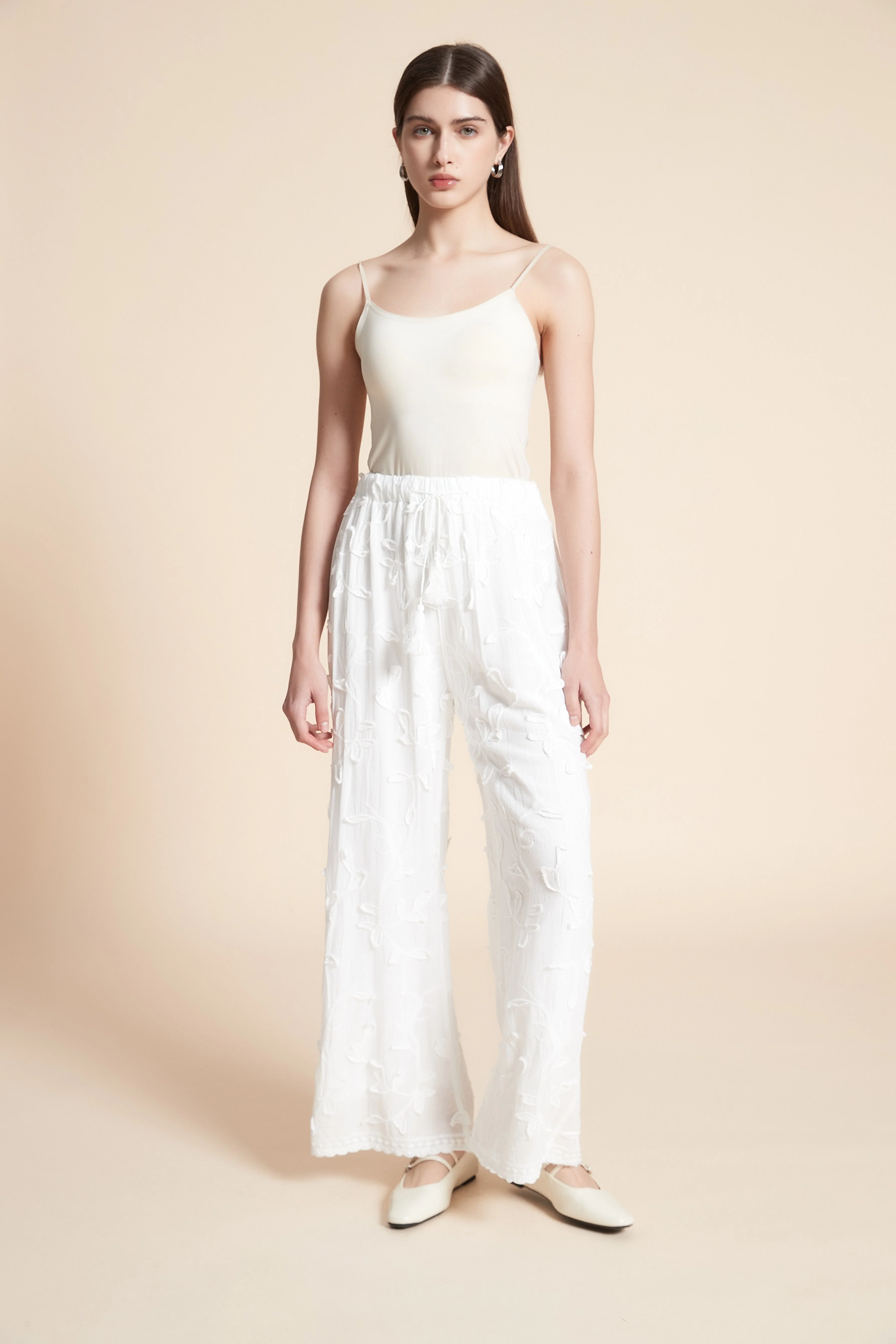 Embroidered Wide-Leg Trousers - Image 3