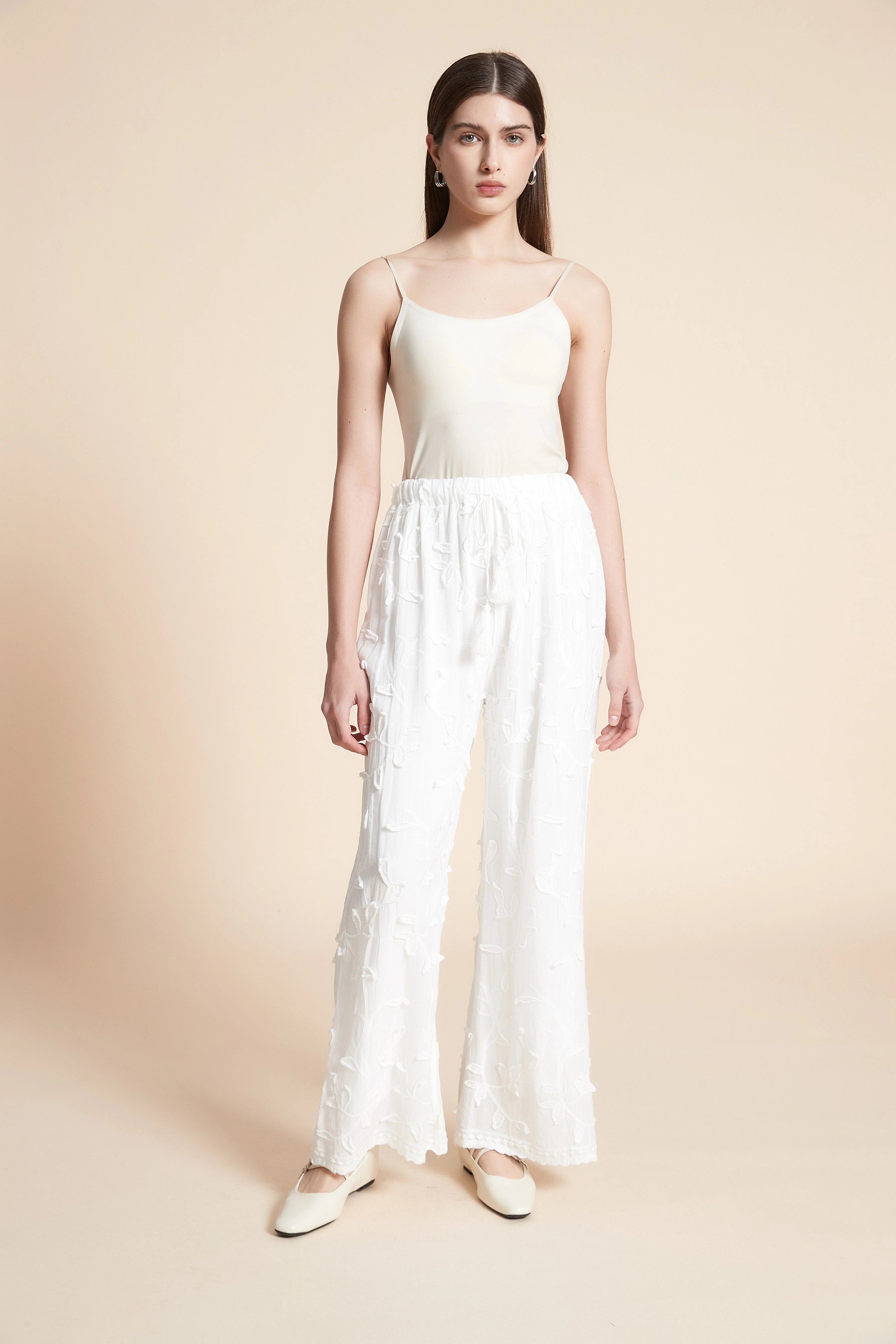 Embroidered Wide-Leg Trousers - Image 4