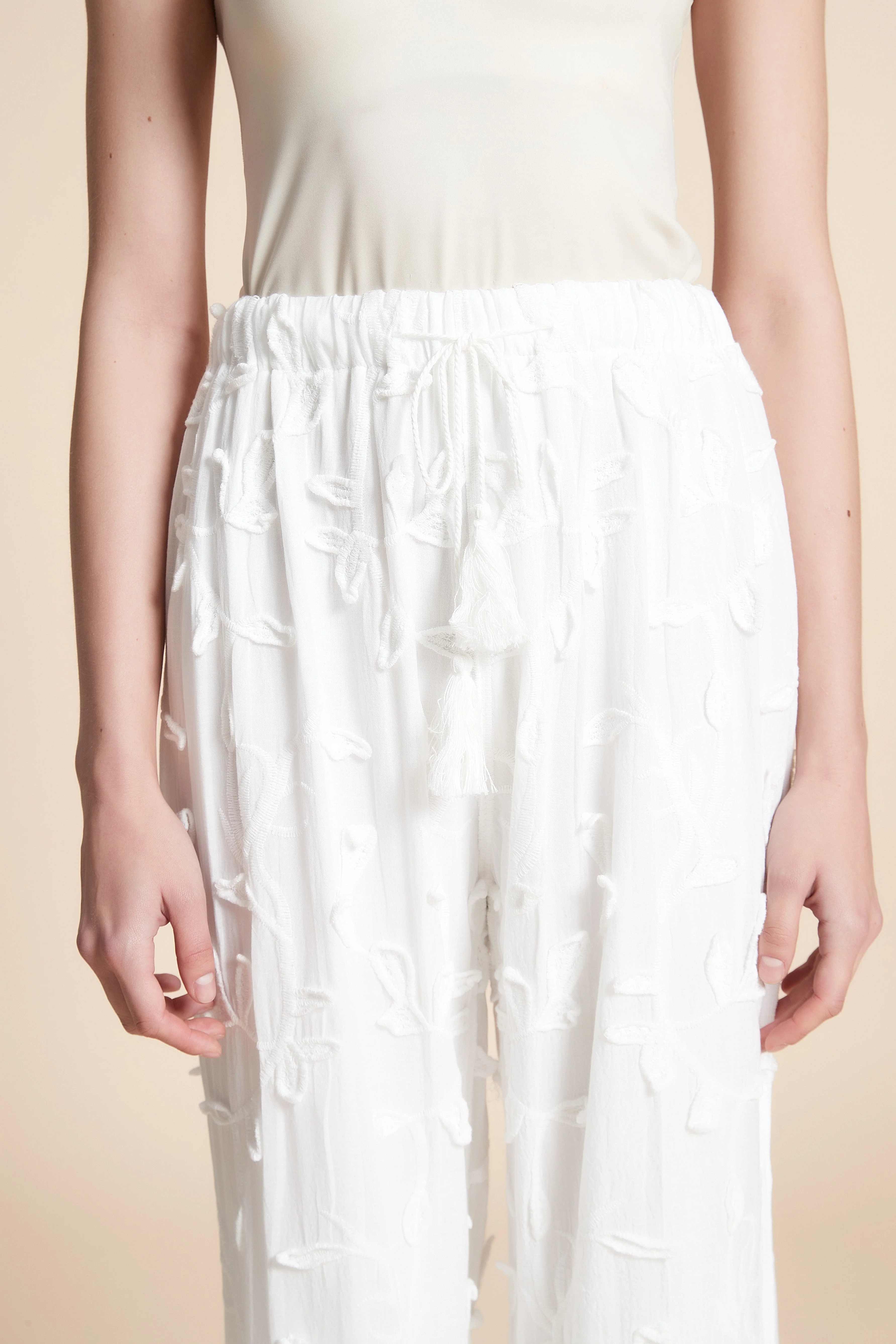 Embroidered Wide-Leg Trousers - Image 5