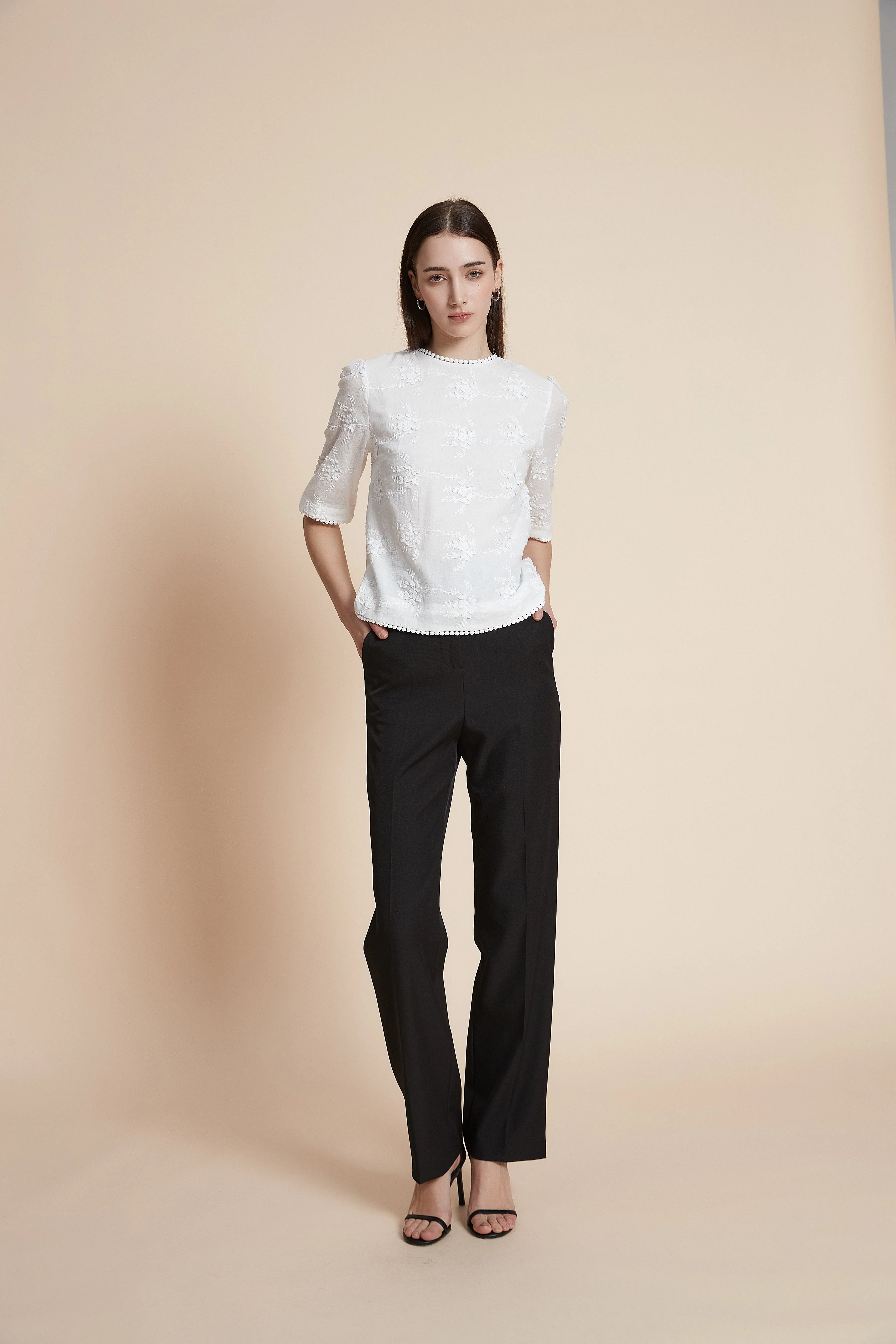 Short-sleeved Waist-length Top from Y-TOP - Image 4