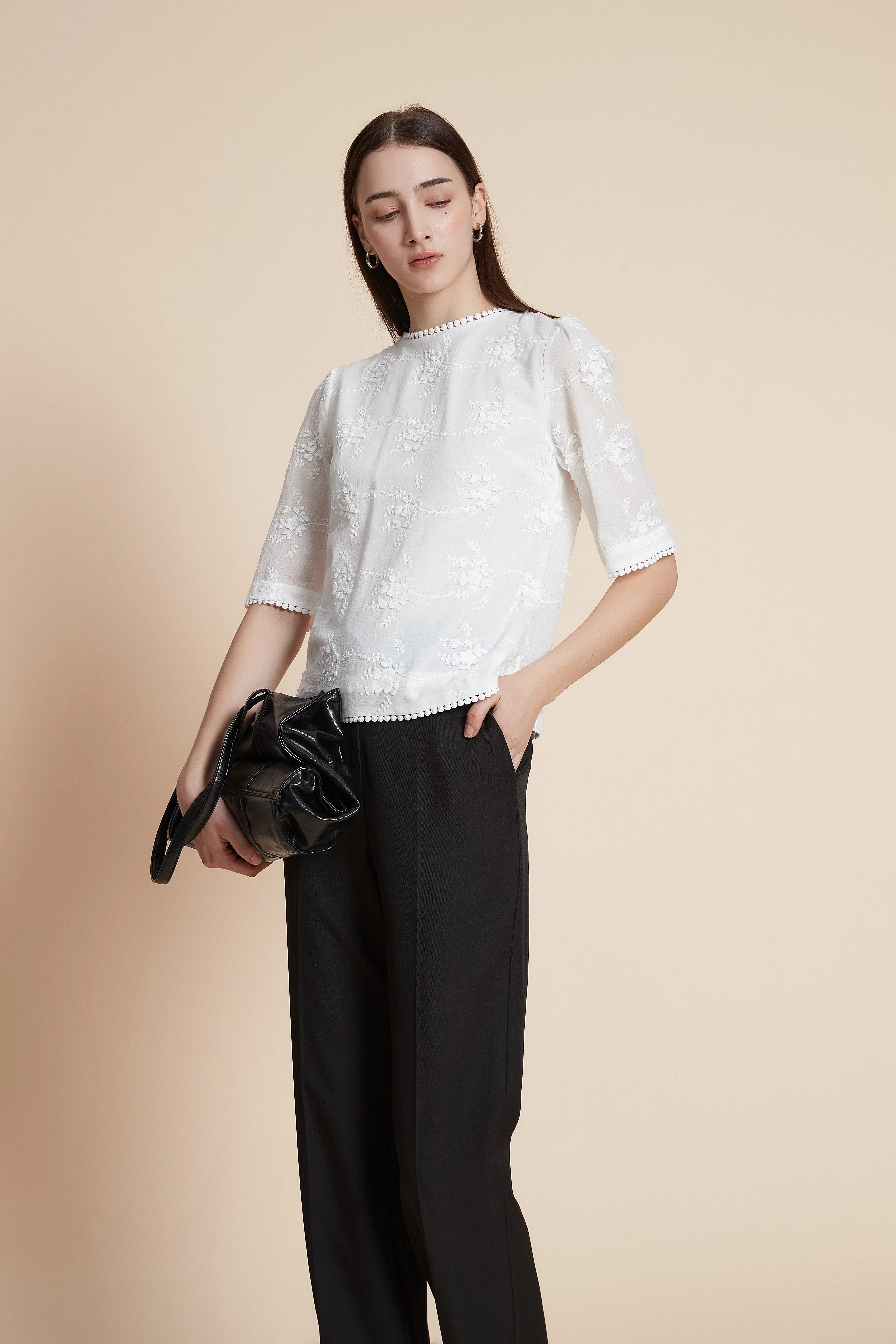 Short-sleeved Waist-length Top from Y-TOP - Image 6