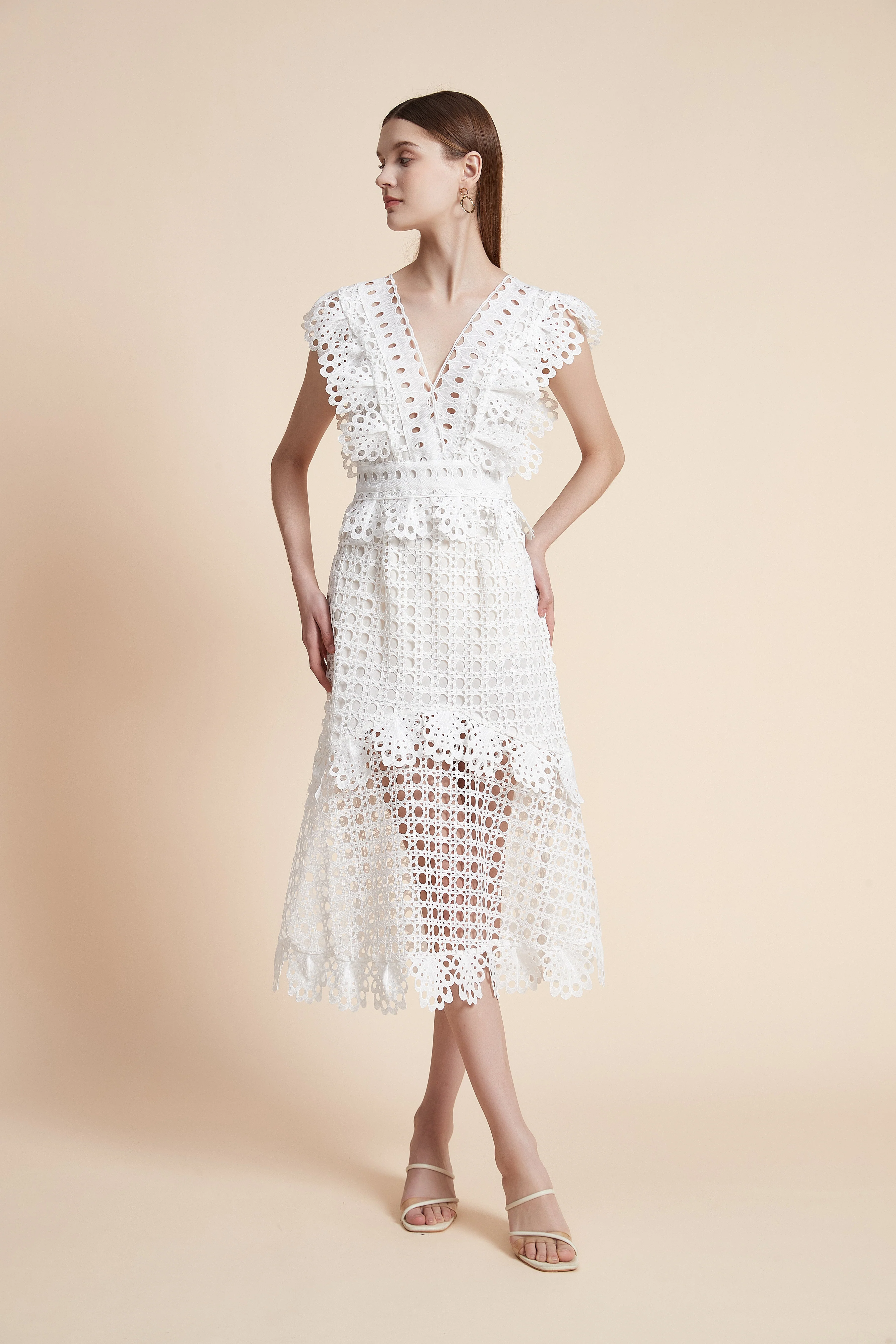 Short Sleeve Printed Midi Dress - Image 9