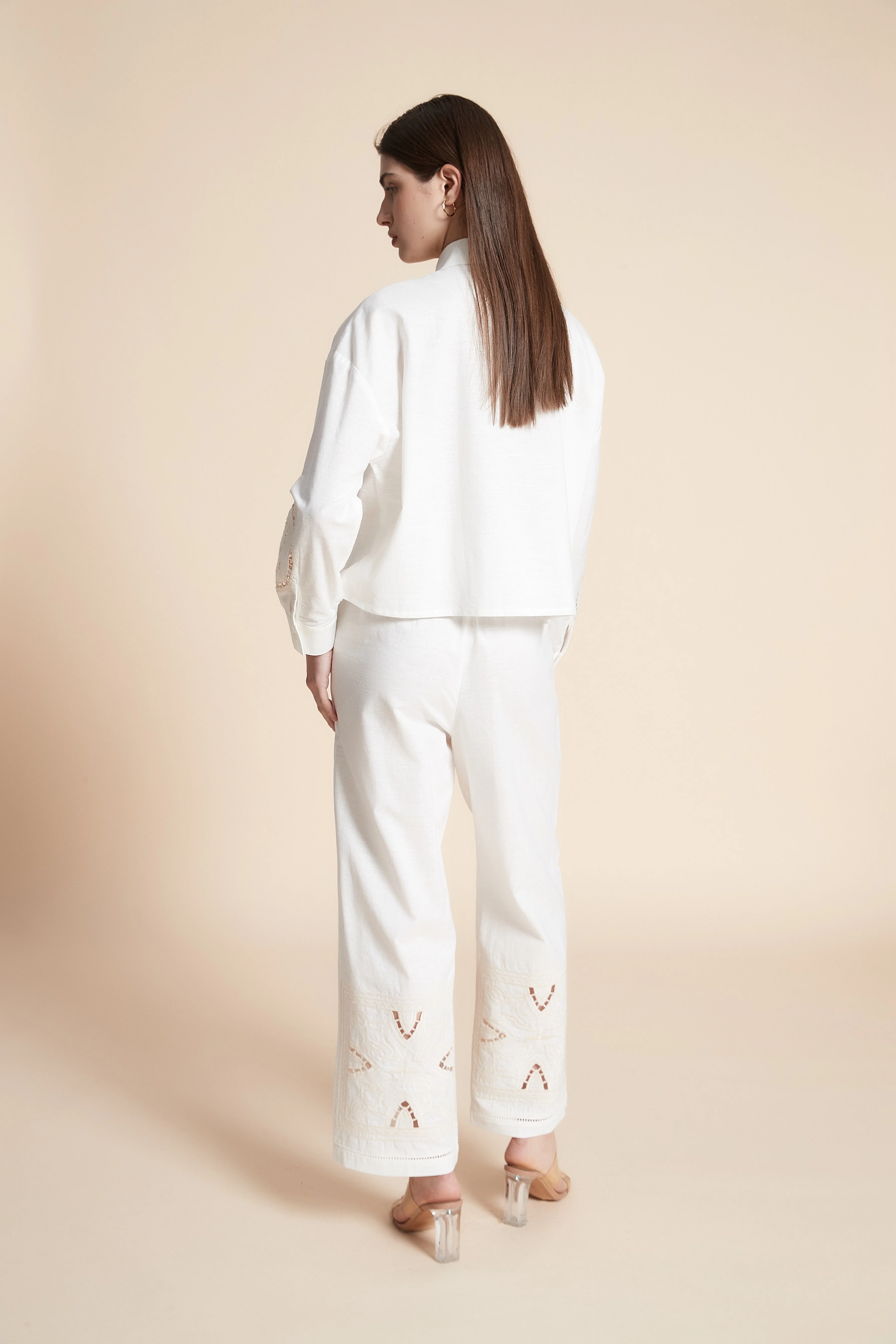 Embroidered Long Sleeve Short Shirt - Image 7
