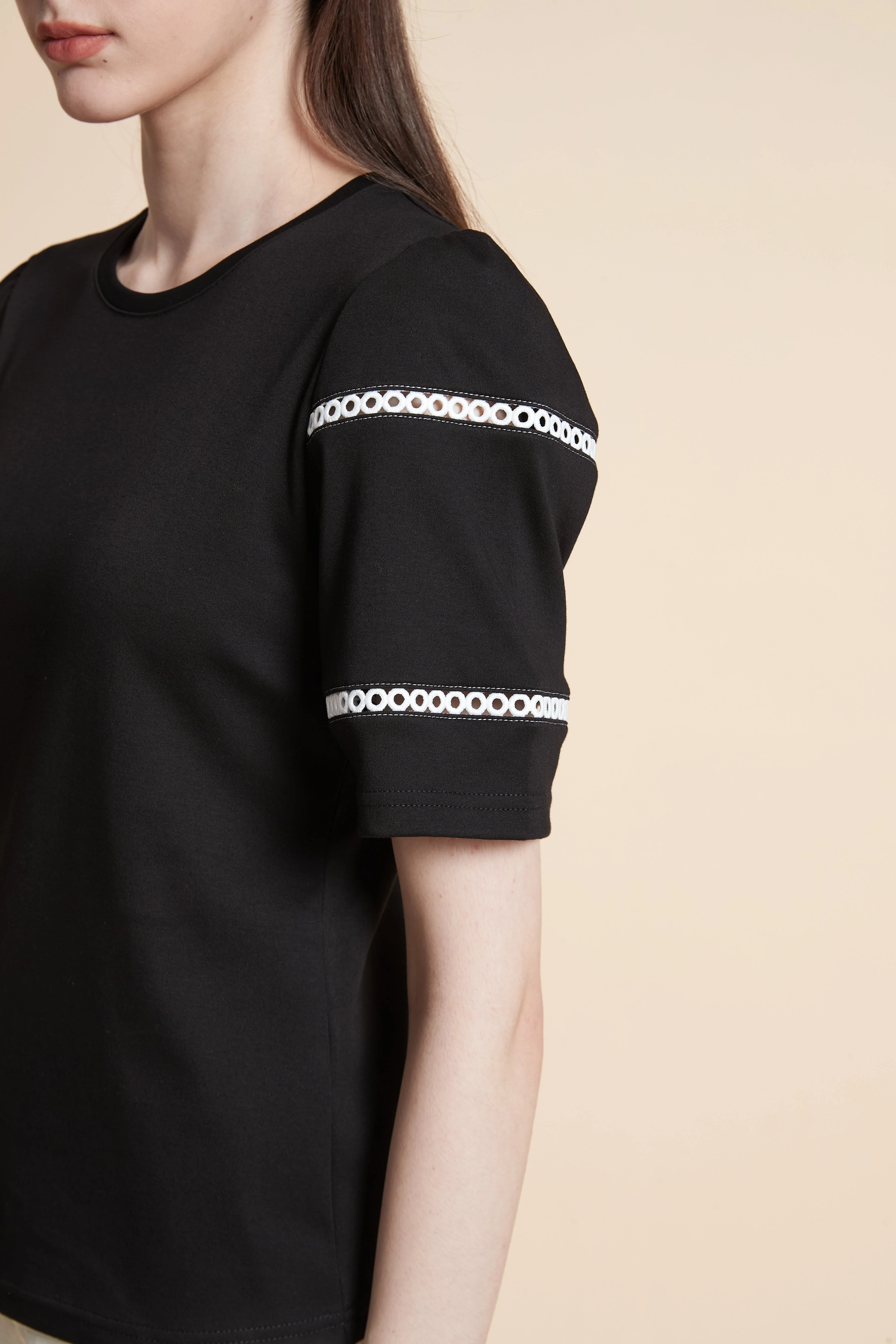 Embroidered Short Sleeve Plain T-Shirt - Image 6