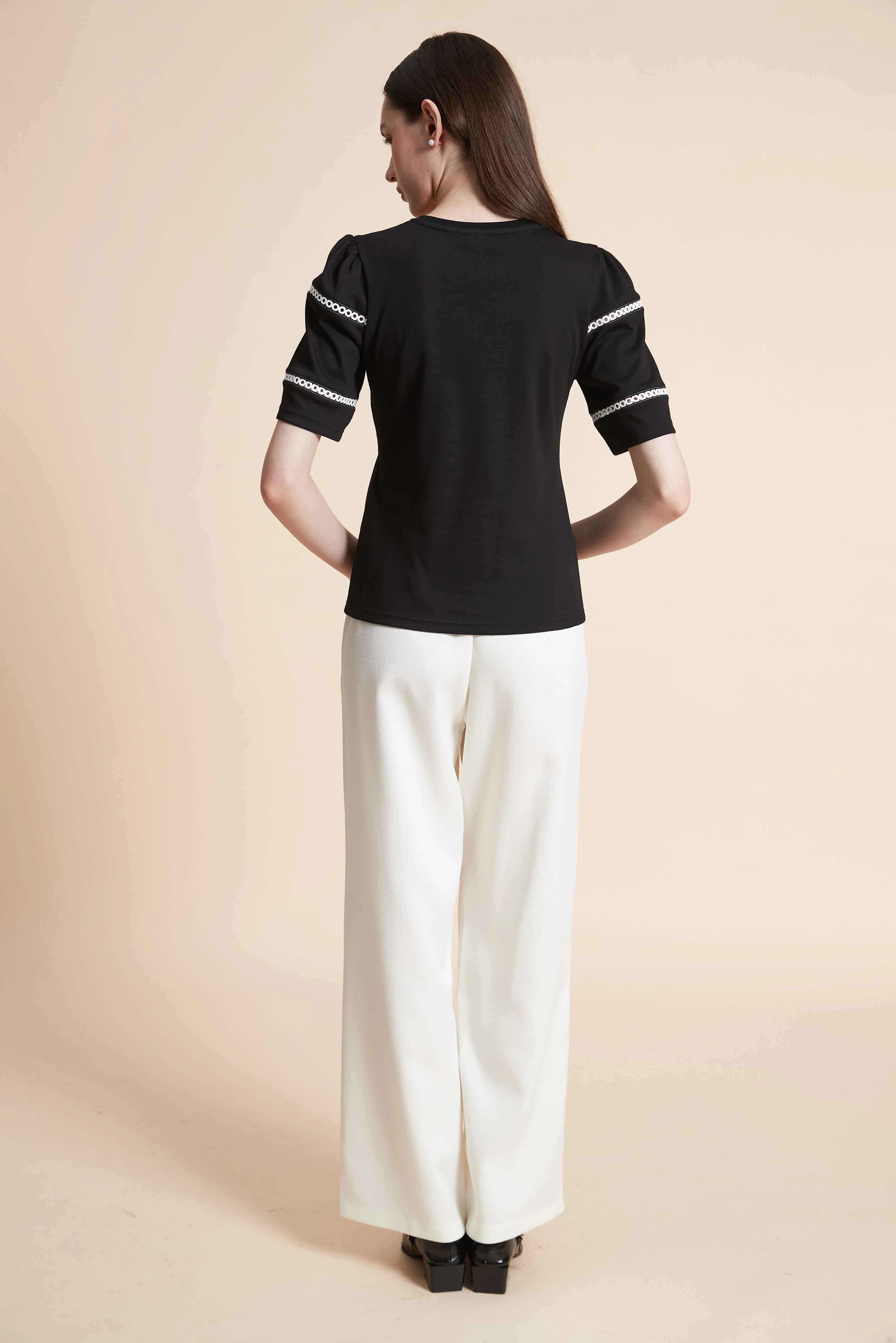 Embroidered Short Sleeve Plain T-Shirt - Image 7