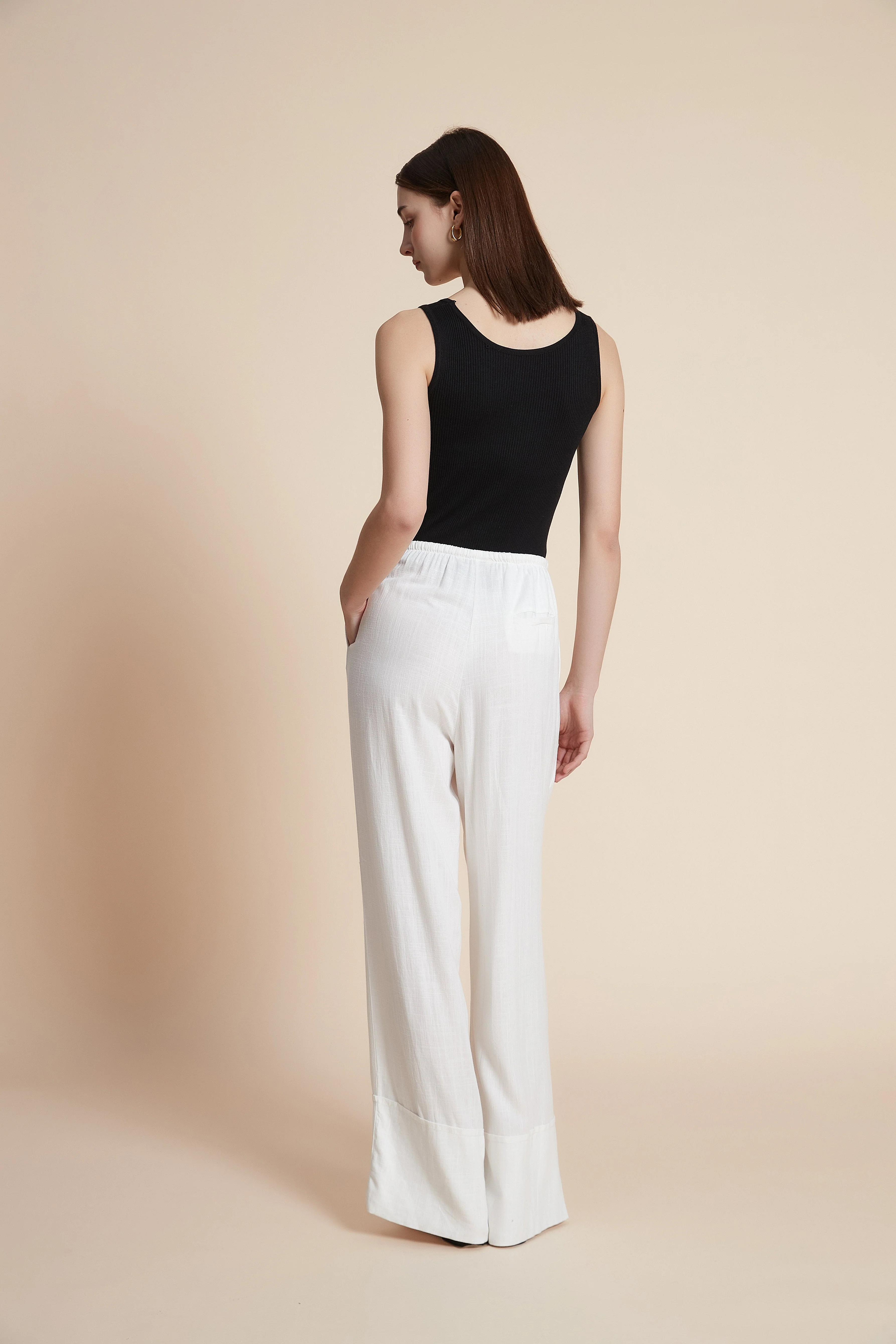 Plain Wide-Leg Trousers - Image 12