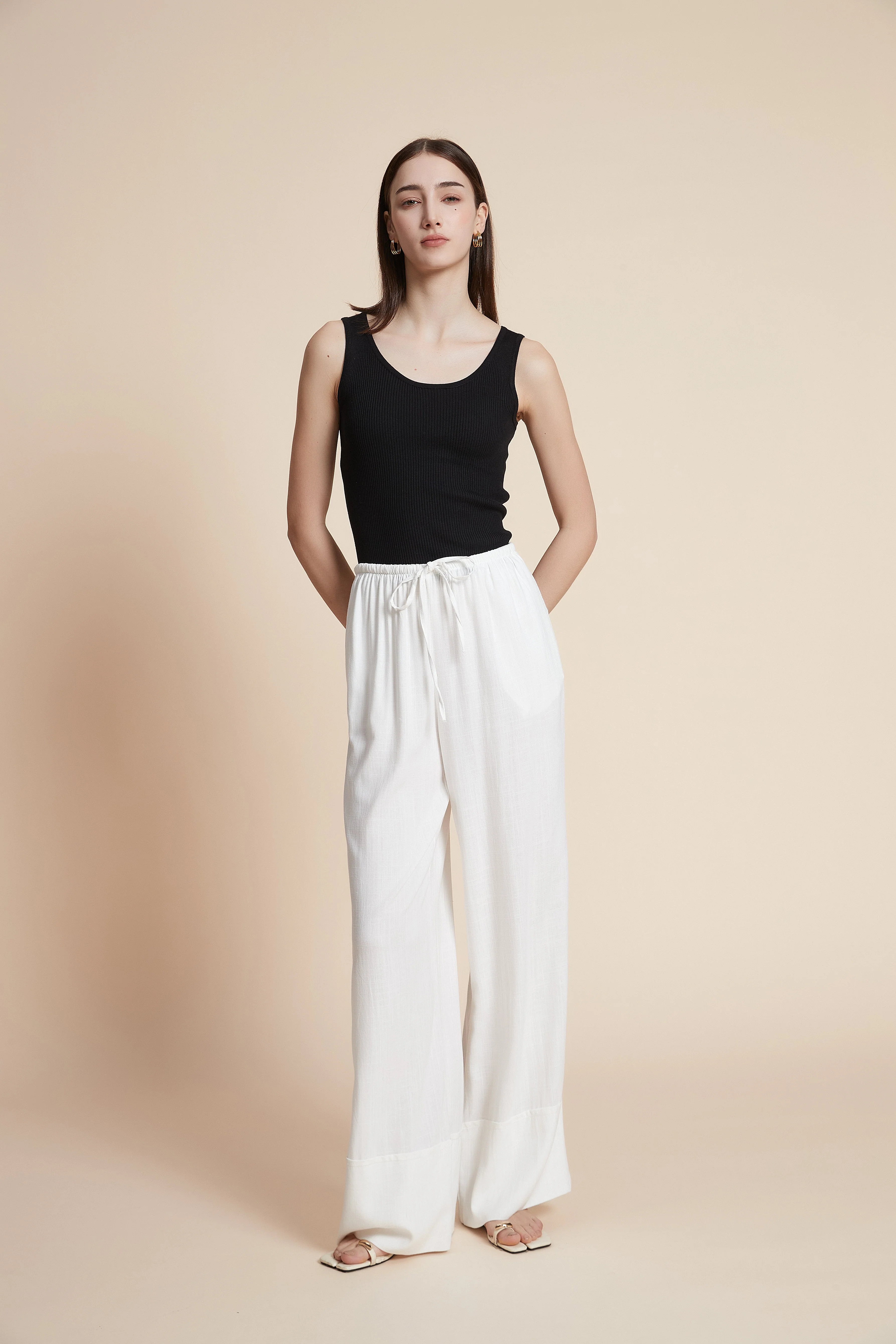 Plain Wide-Leg Trousers - Image 7