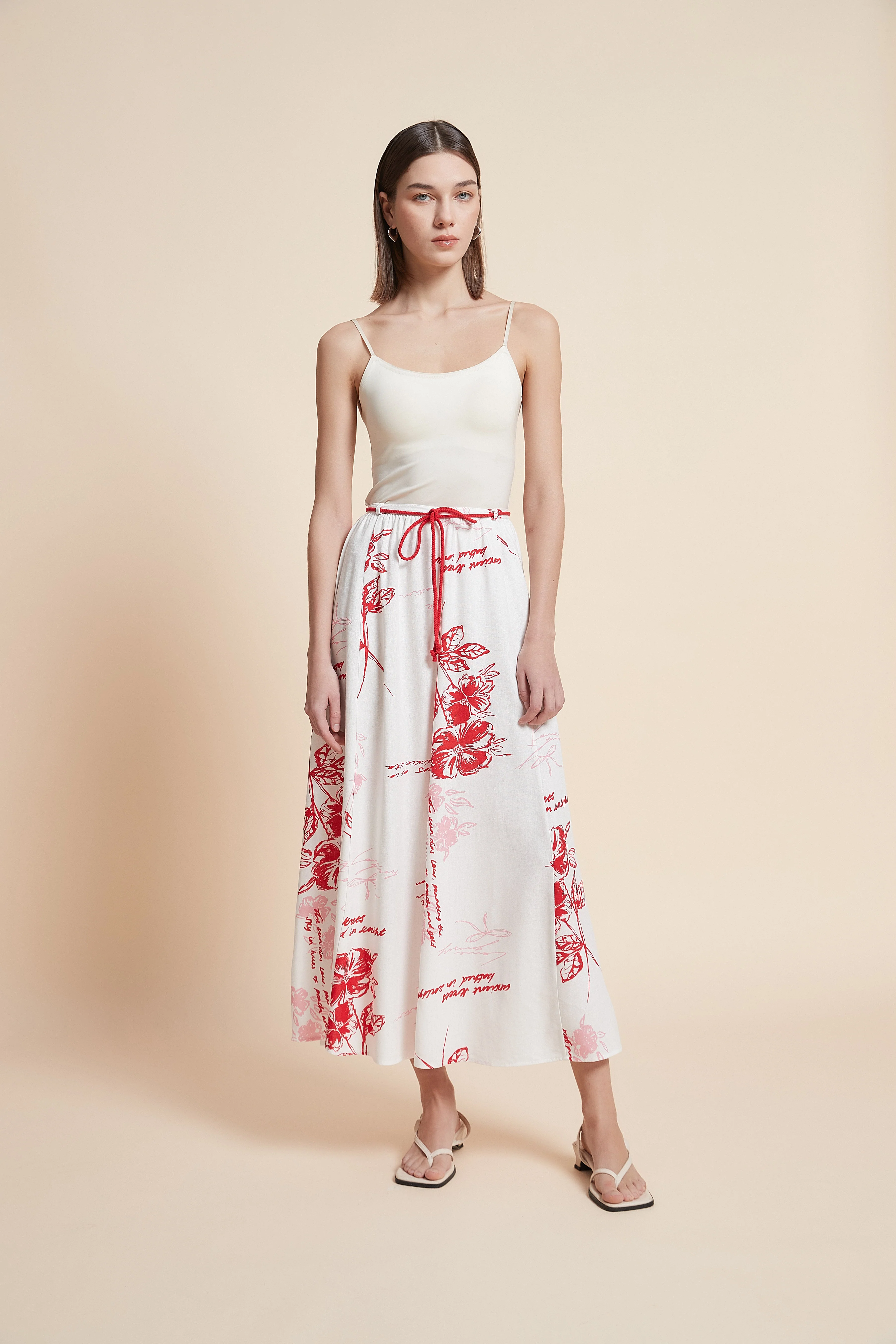 Floral Flared Midi Skirt - Image 3