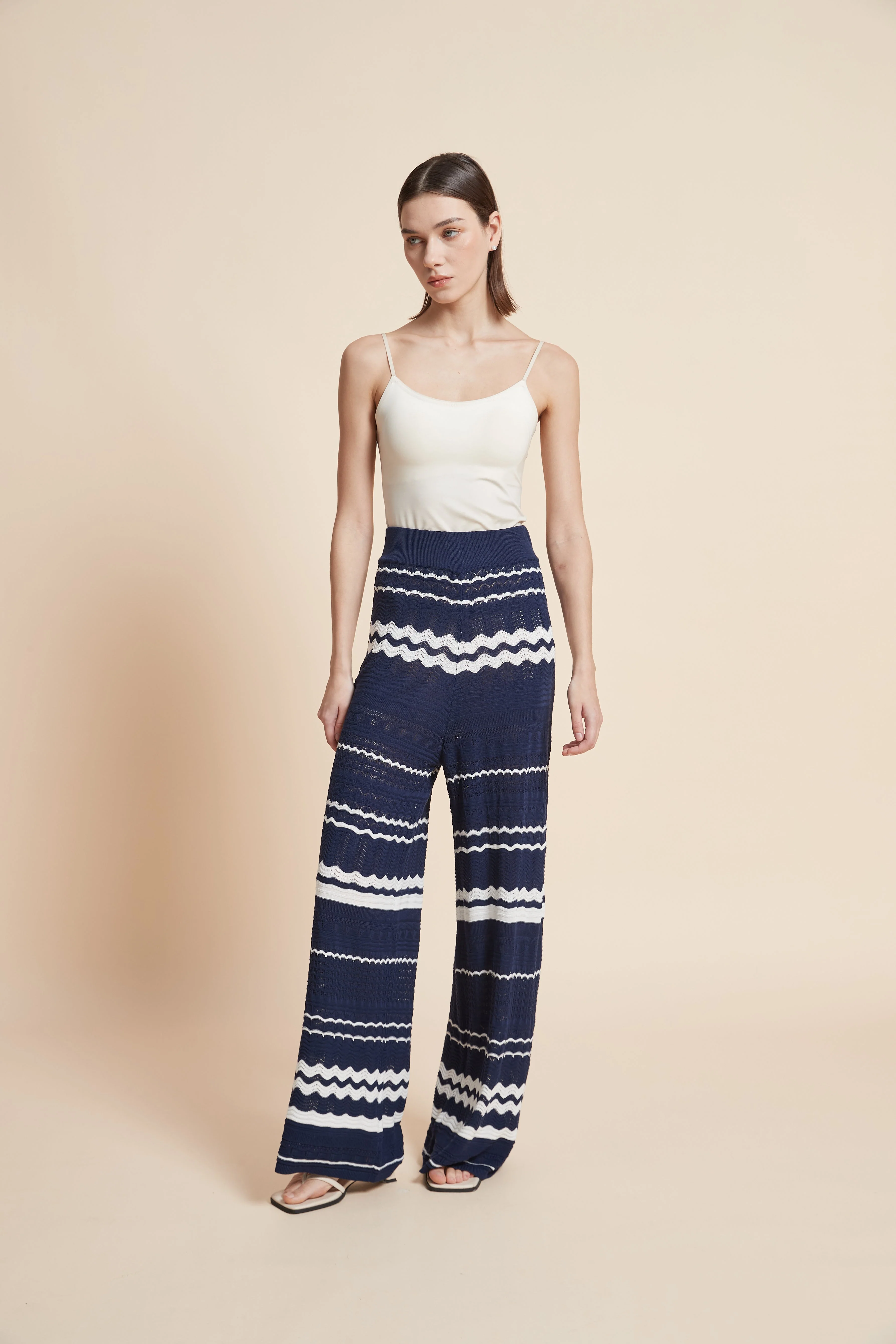 Striped Wide-Leg Trousers - Image 3