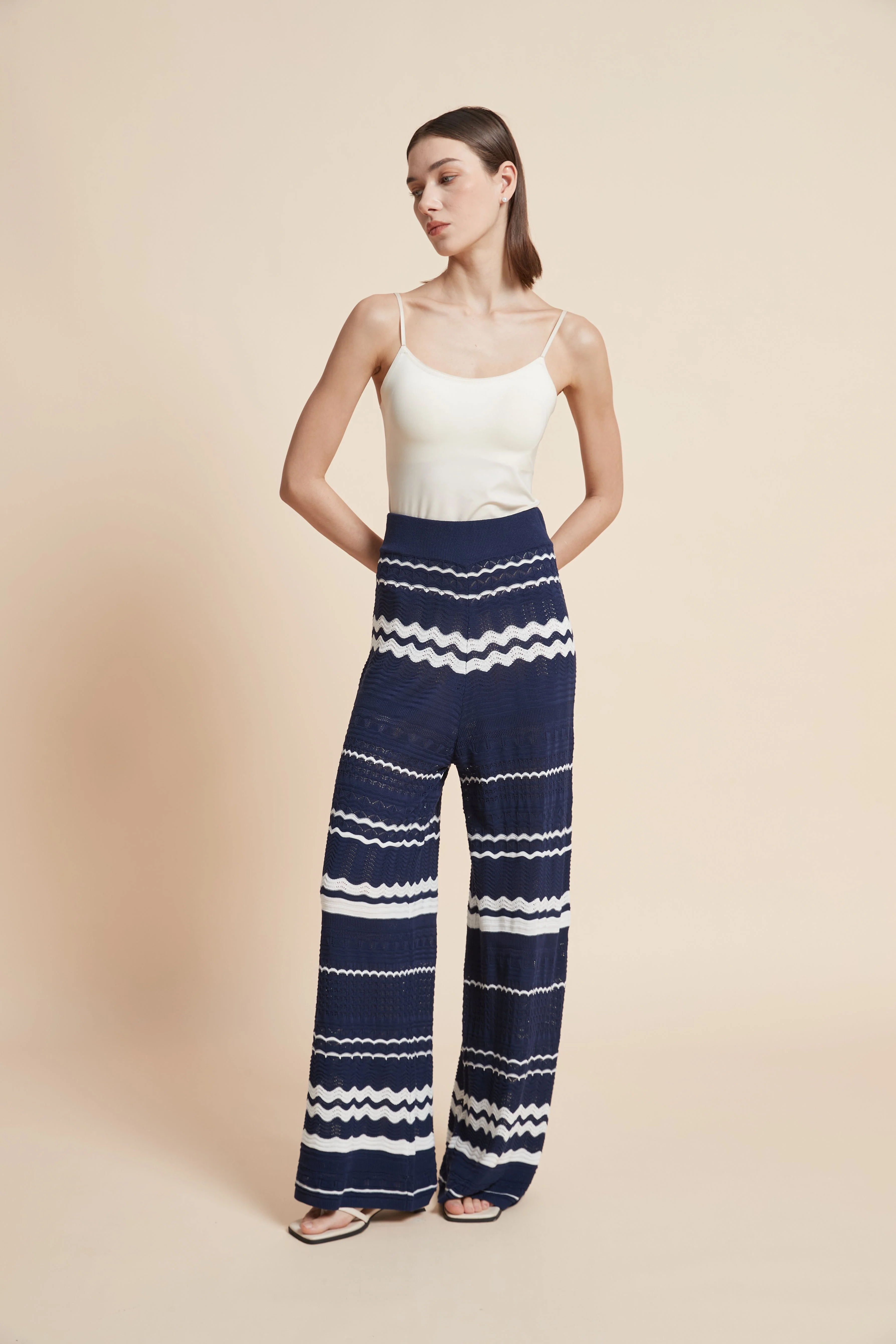 Striped Wide-Leg Trousers - Image 4