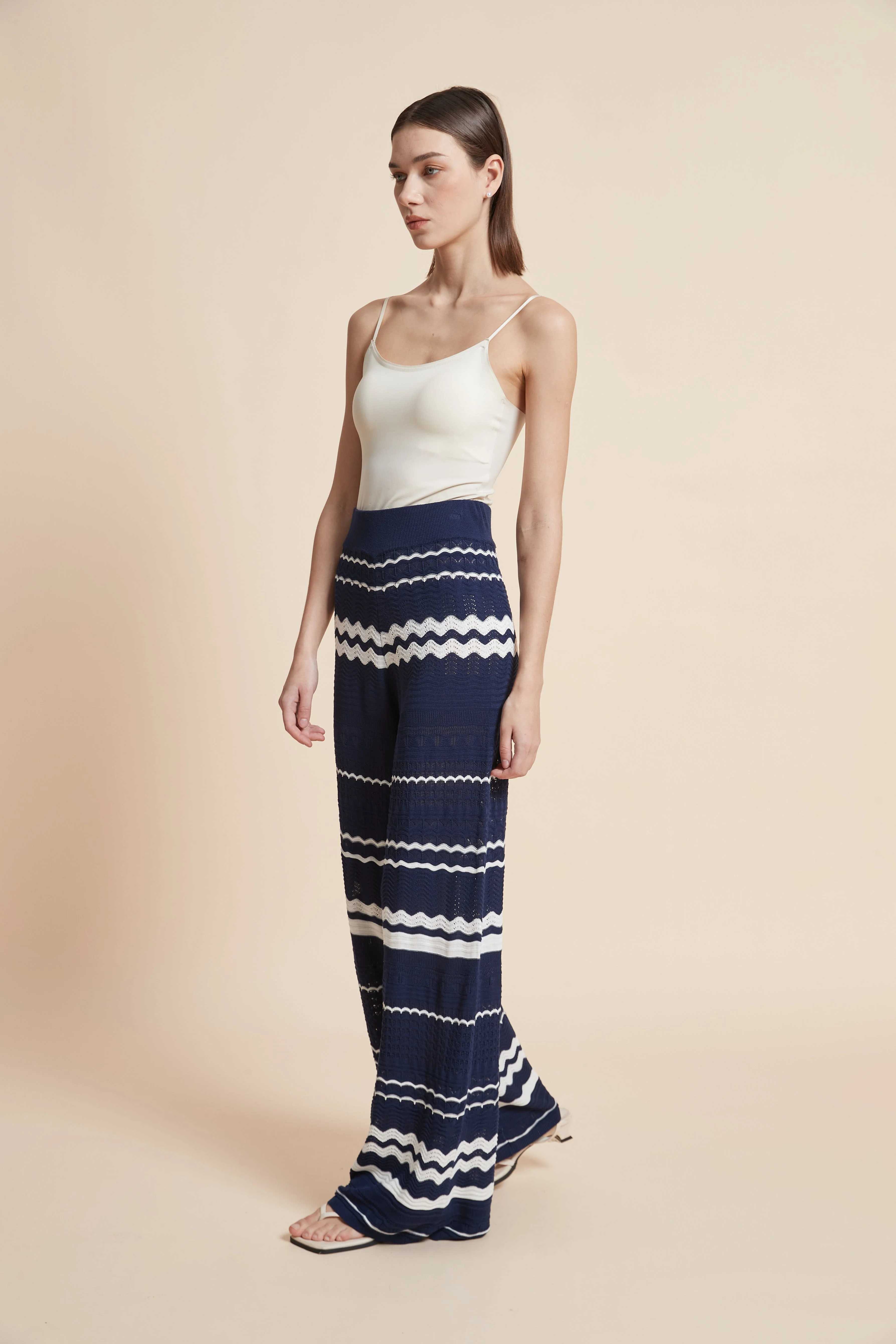 Striped Wide-Leg Trousers - Image 5