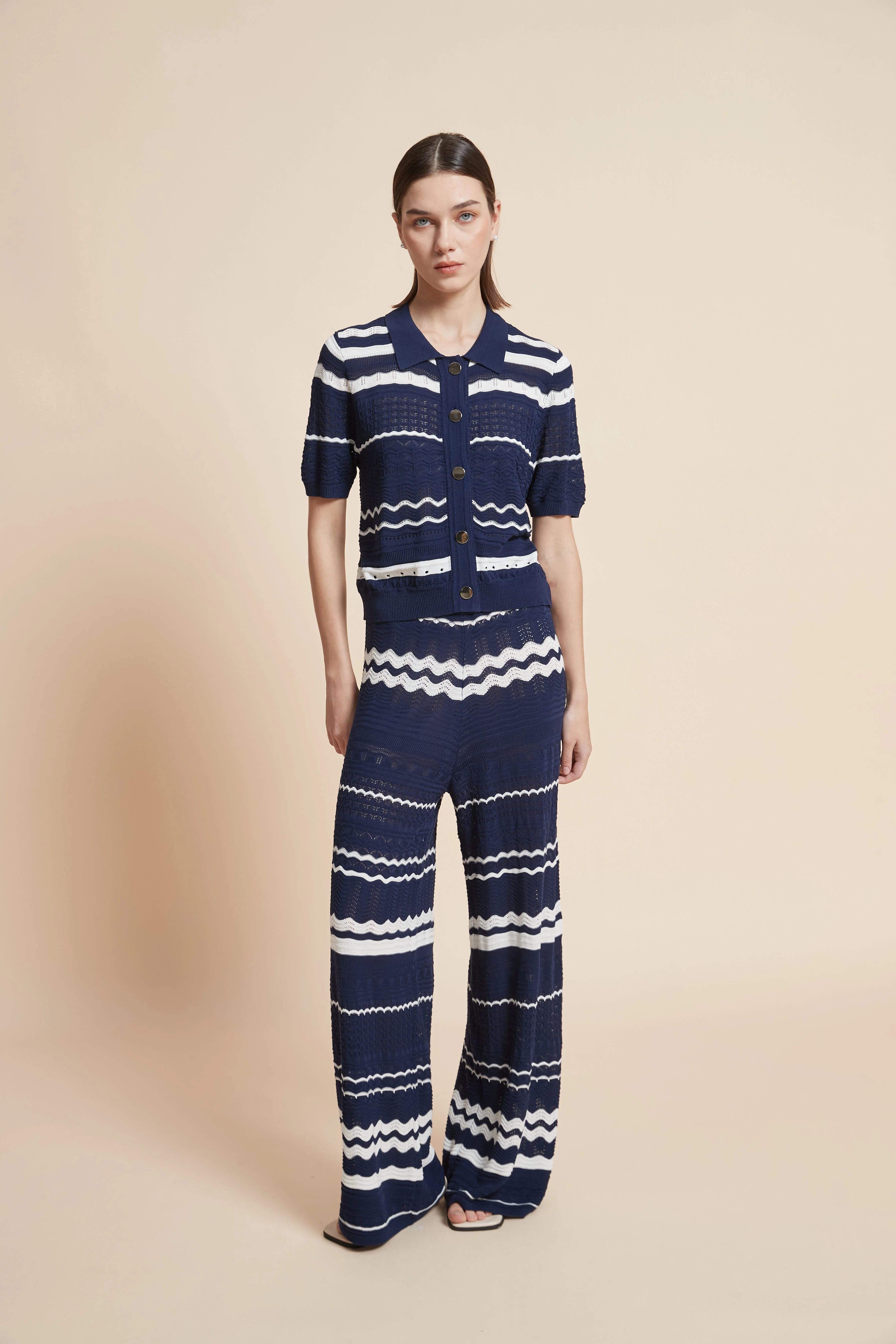 Striped Wide-Leg Trousers - Image 6
