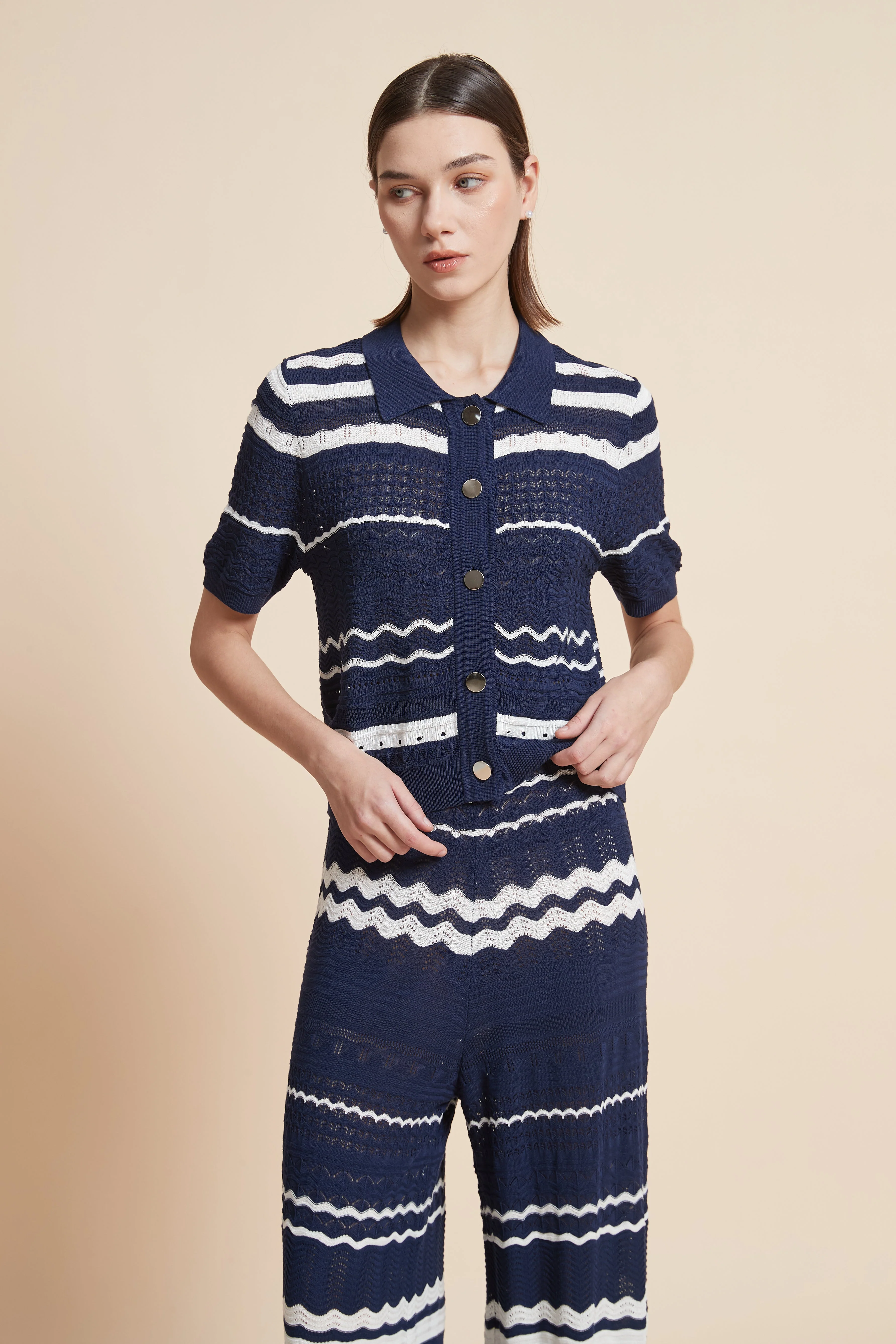 Striped Half-Sleeve Top - Image 4