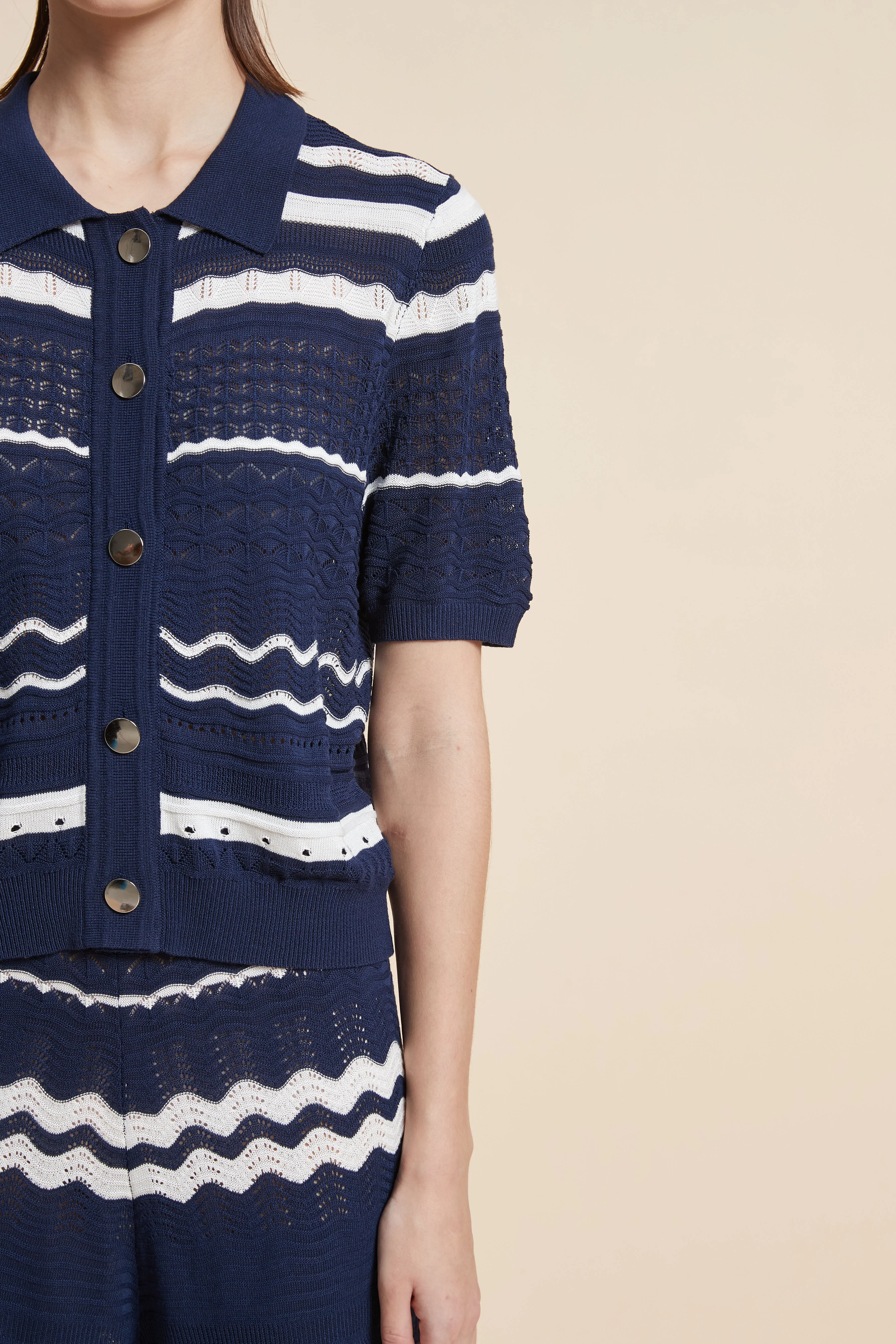 Striped Half-Sleeve Top - Image 6